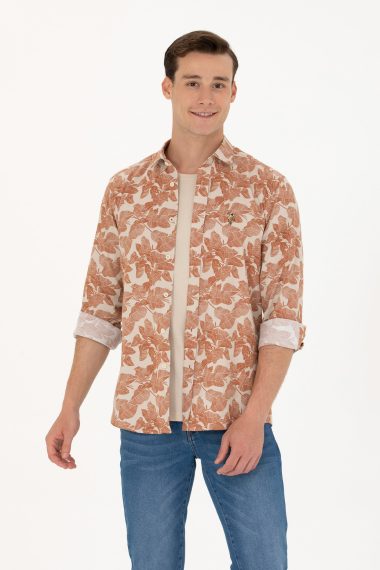 پیراهن  خاکستری  رگولار  مردانه یو اس پولو | US POLO ASSN