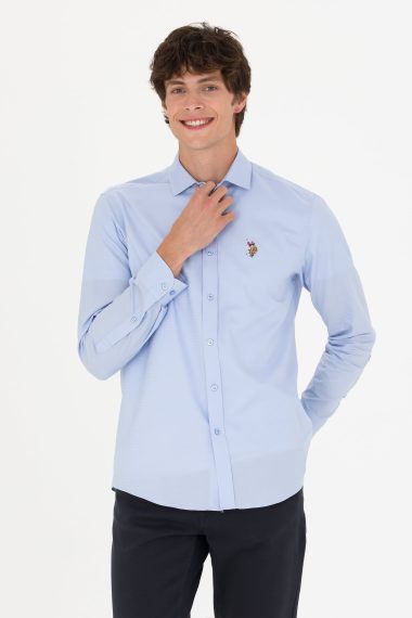 پیراهن  آبی  رگولار  مردانه یو اس پولو | US POLO ASSN