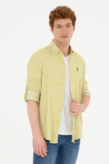 پیراهن  سبز پسته ای  ریلکس  مردانه یو اس پولو | US POLO ASSN