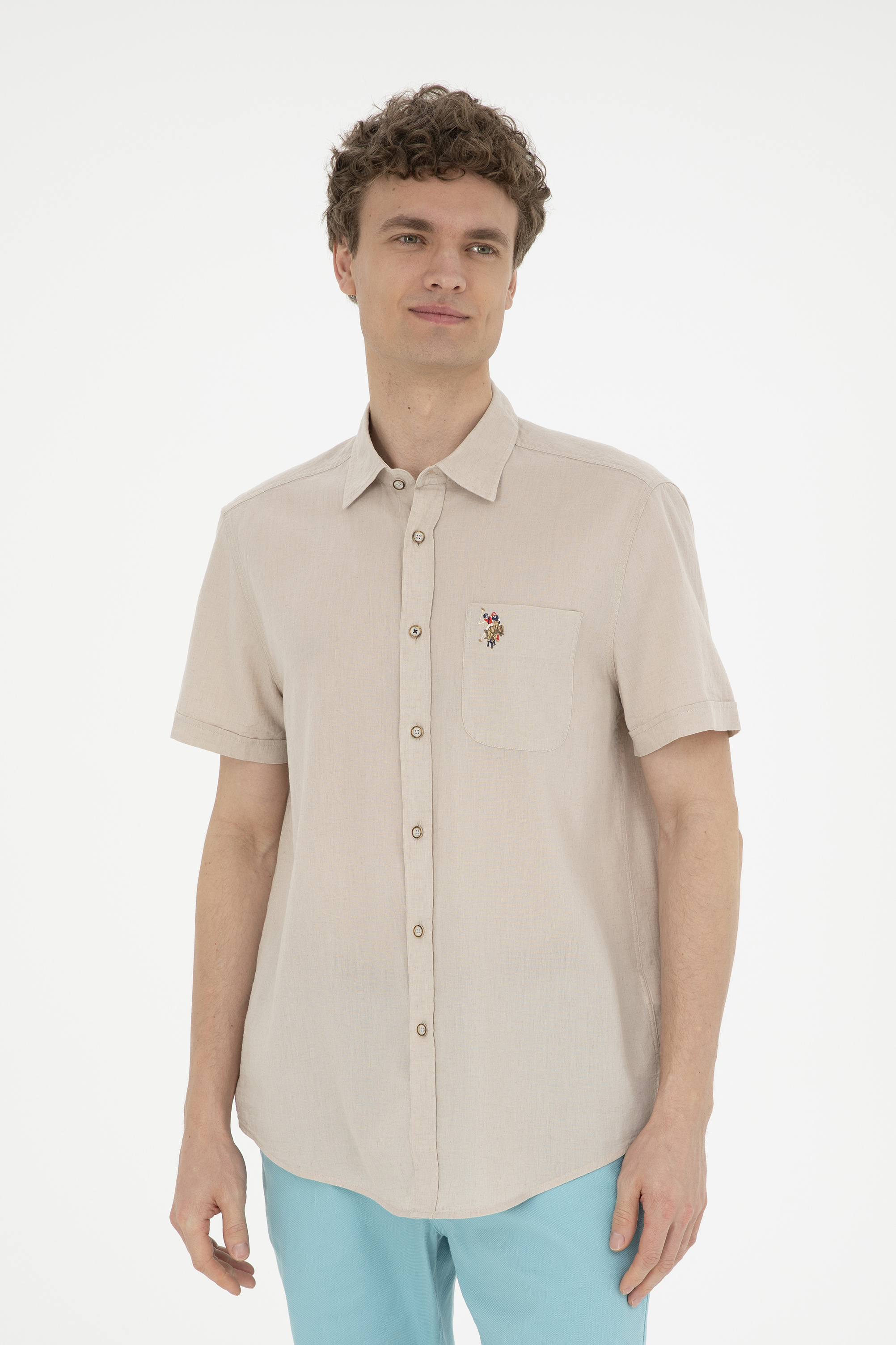 پیراهن خاکستری ریلکس مردانه یو اس پولو | US POLO ASSN