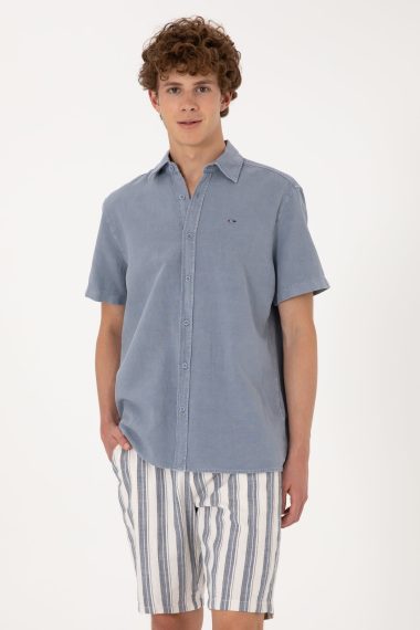 پیراهن  آبی  ریلکس  مردانه یو اس پولو | US POLO ASSN