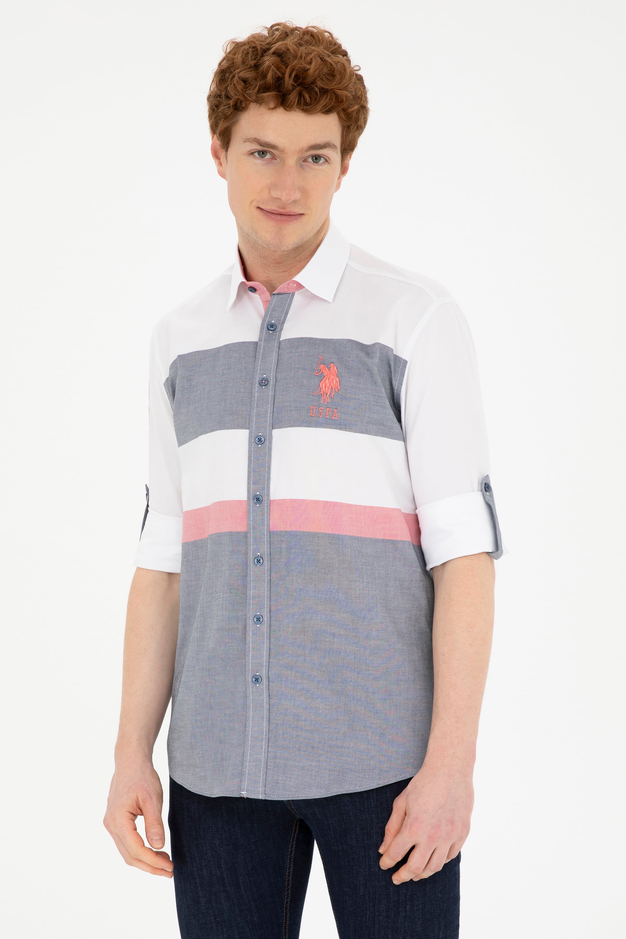 پیراهن لاجورد رگولار مردانه یو اس پولو | US POLO ASSN
