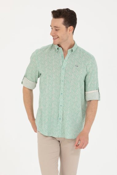 پیراهن  نعناعی  ریلکس  مردانه یو اس پولو | US POLO ASSN