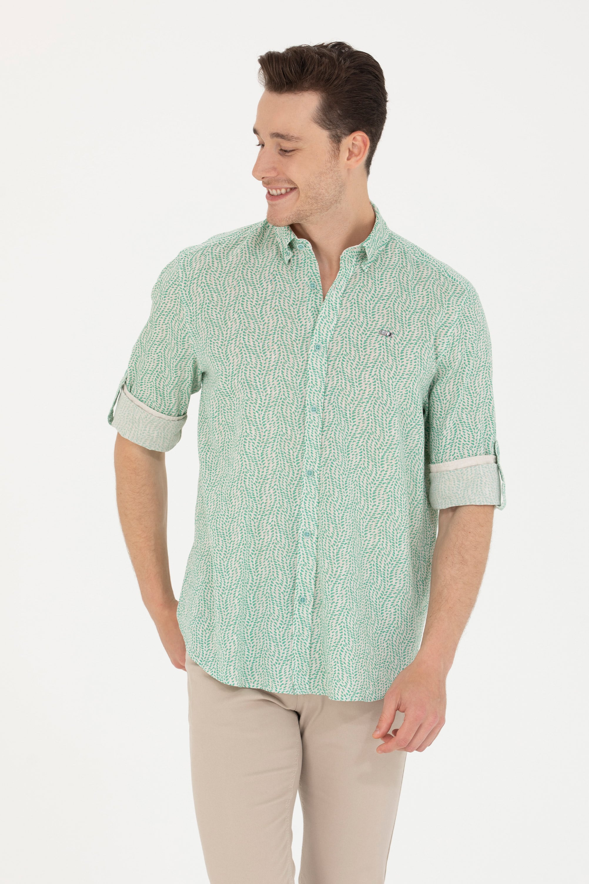 پیراهن نعناعی ریلکس مردانه یو اس پولو | US POLO ASSN