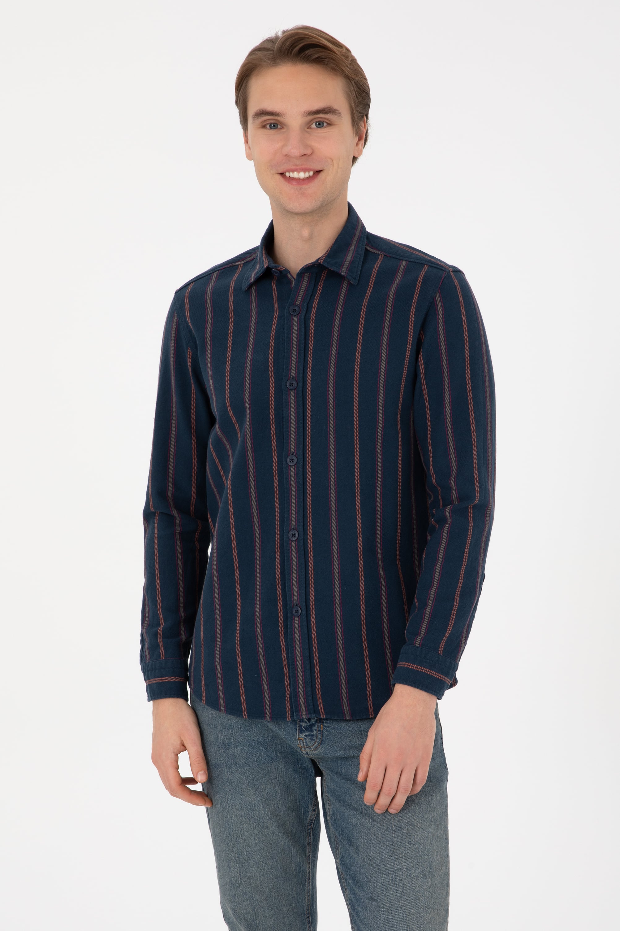 پیراهن لاجورد رگولار مردانه یو اس پولو | US POLO ASSN