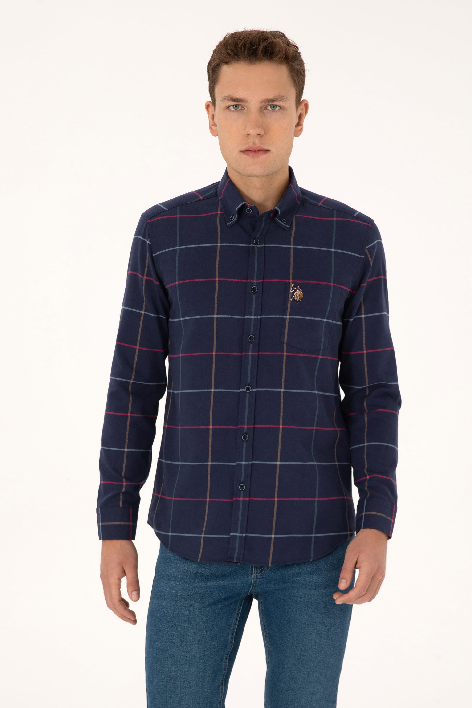 پیراهن لاجورد رگولار مردانه یو اس پولو | US POLO ASSN
