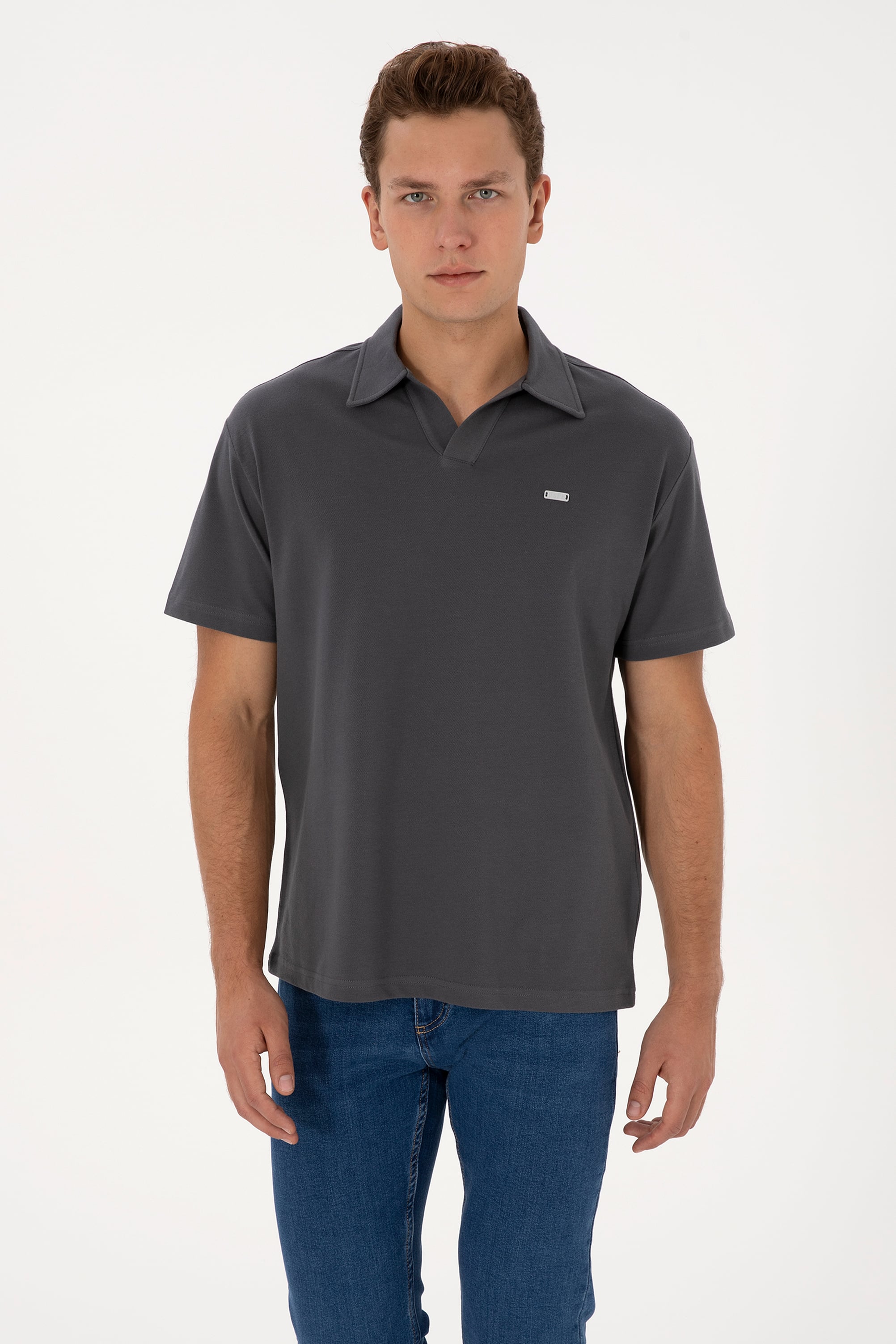 تی شرت خاکستری ریلکس مردانه یو اس پولو | US POLO ASSN