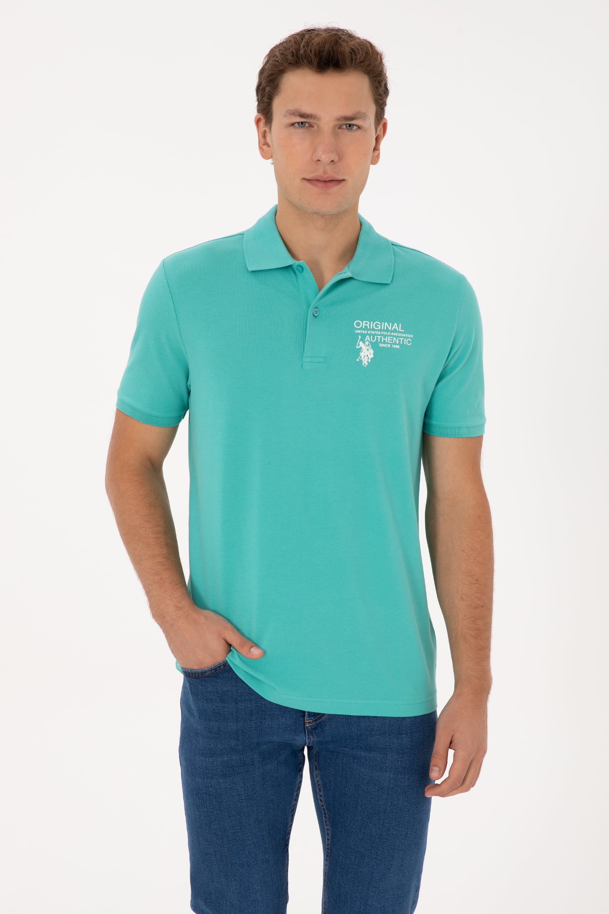 تی شرت نعناعی رگولار مردانه یو اس پولو | US POLO ASSN