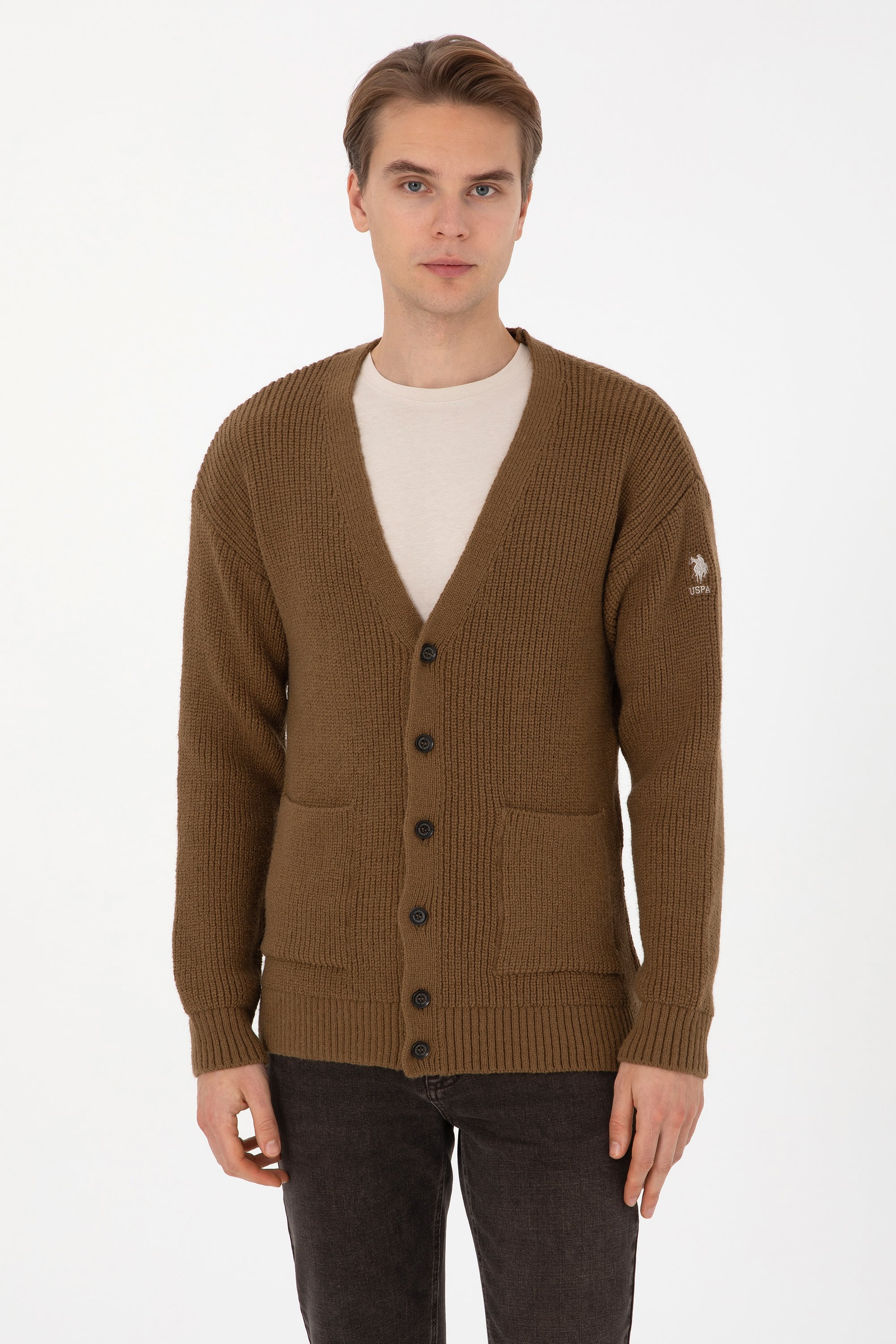 ژاکت خاکی ریلکس مردانه یو اس پولو | US POLO ASSN
