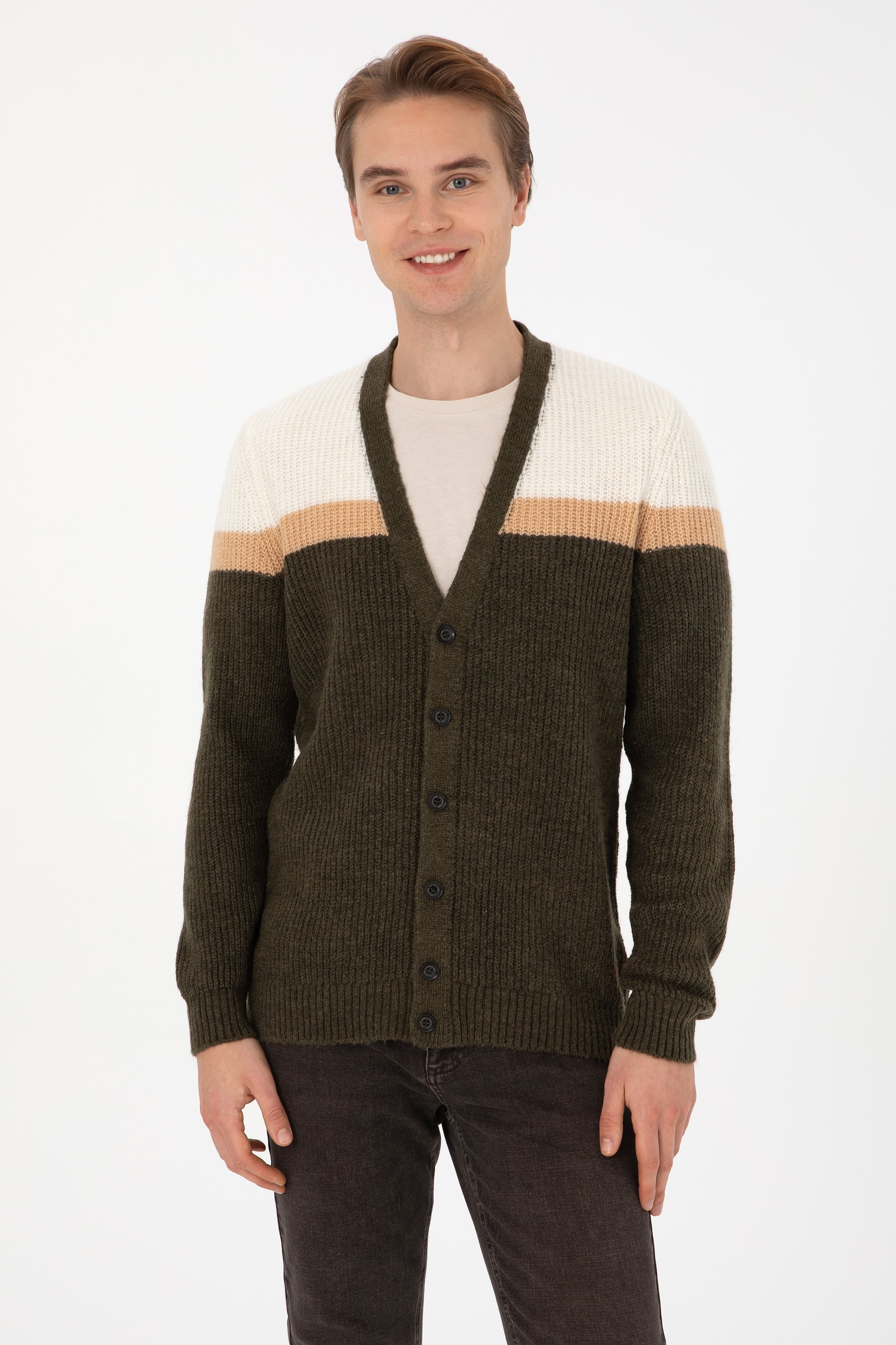 ژاکت خاکی ریلکس مردانه یو اس پولو | US POLO ASSN