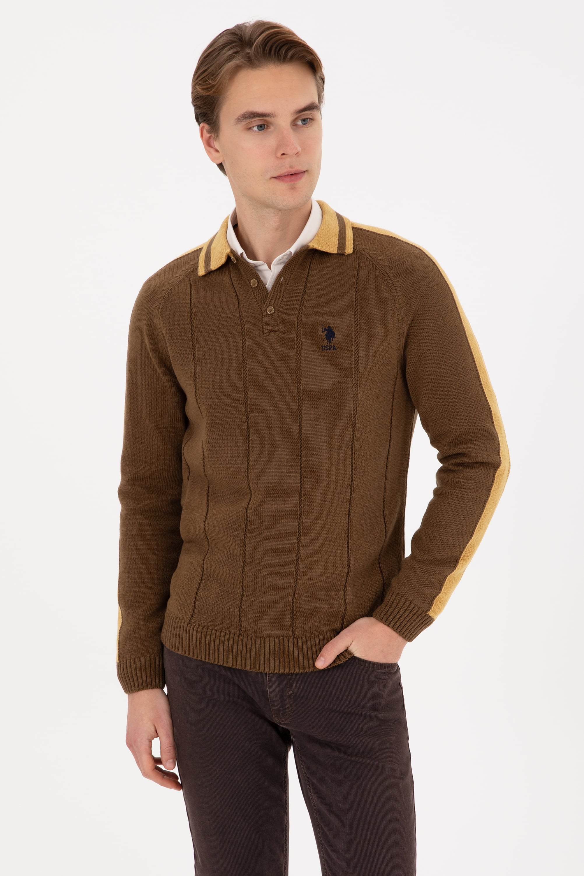 بافت خاکی رگولار مردانه یو اس پولو | US POLO ASSN