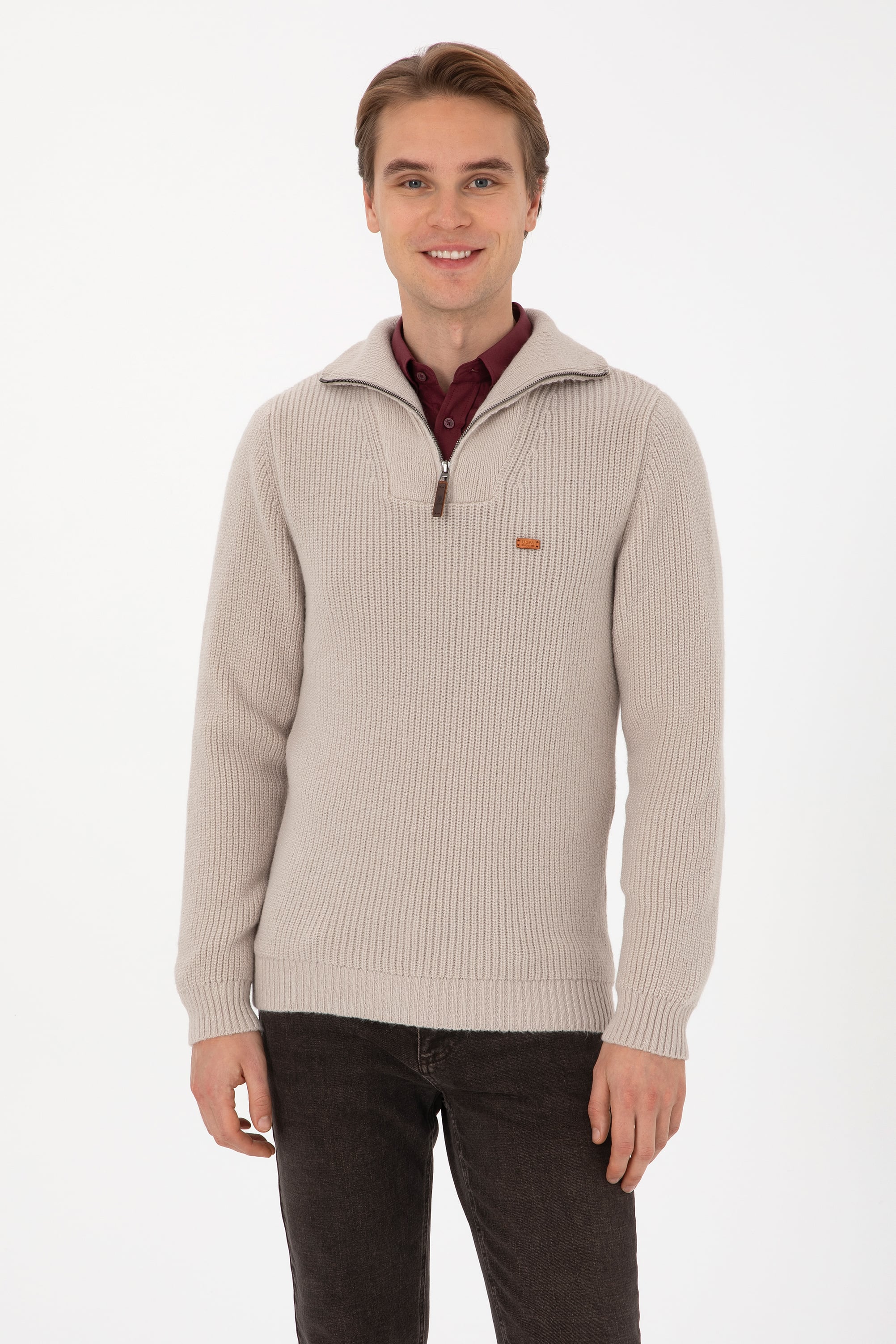 بافت خاکستری رگولار مردانه یو اس پولو | US POLO ASSN
