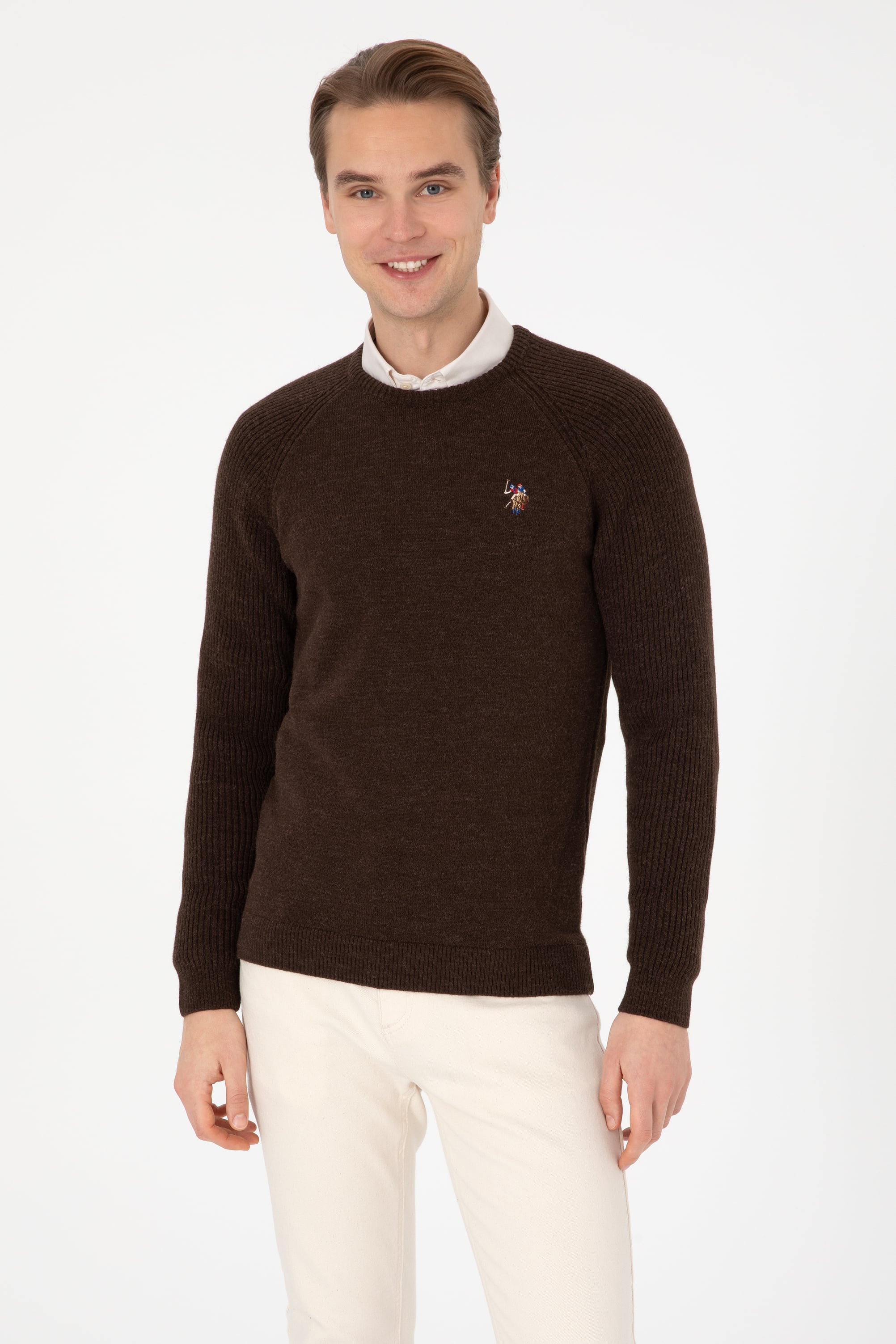 بافت قهوه ای رگولار مردانه یو اس پولو | US POLO ASSN