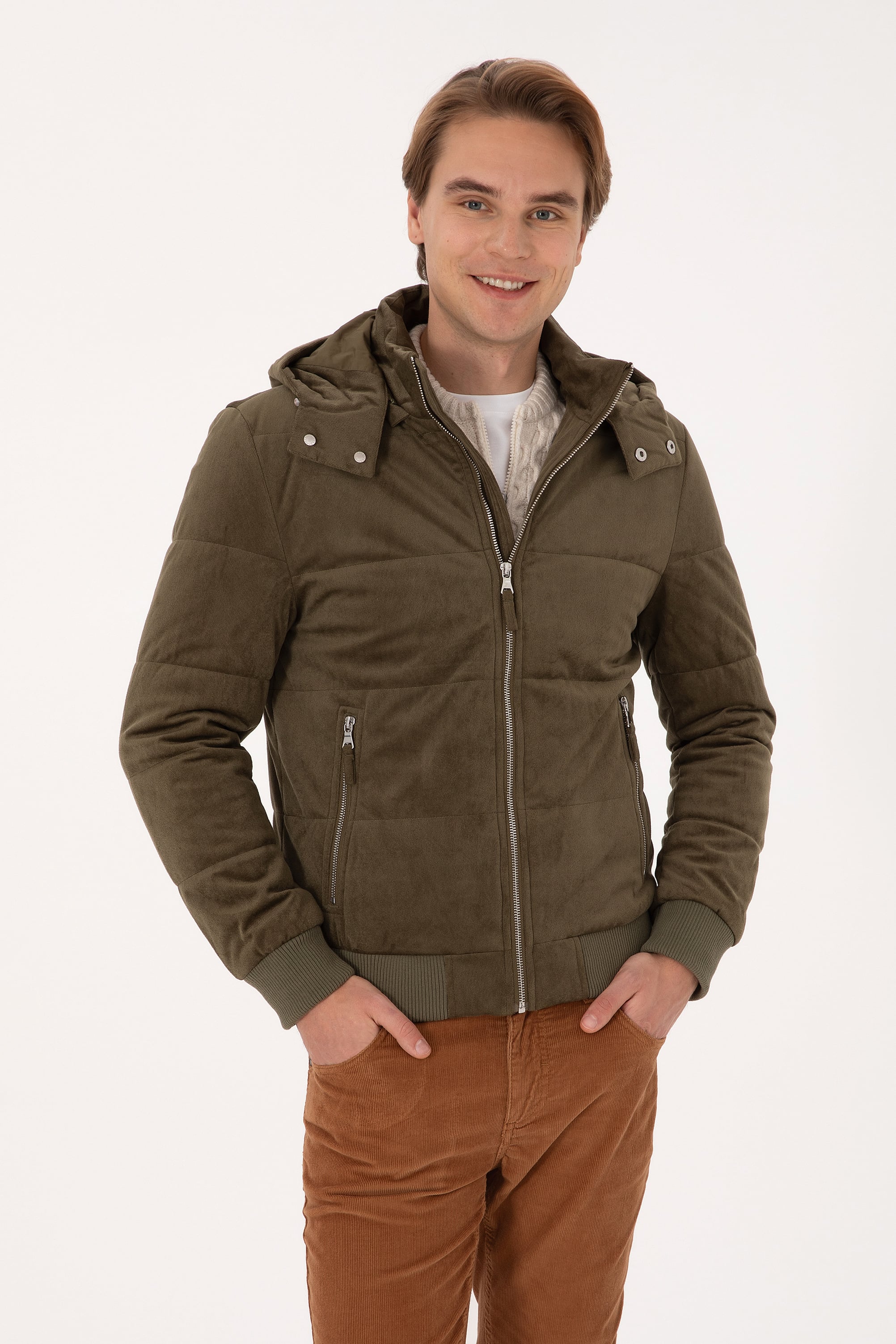 کاپشن خاکی BASIC مردانه یو اس پولو | US POLO ASSN