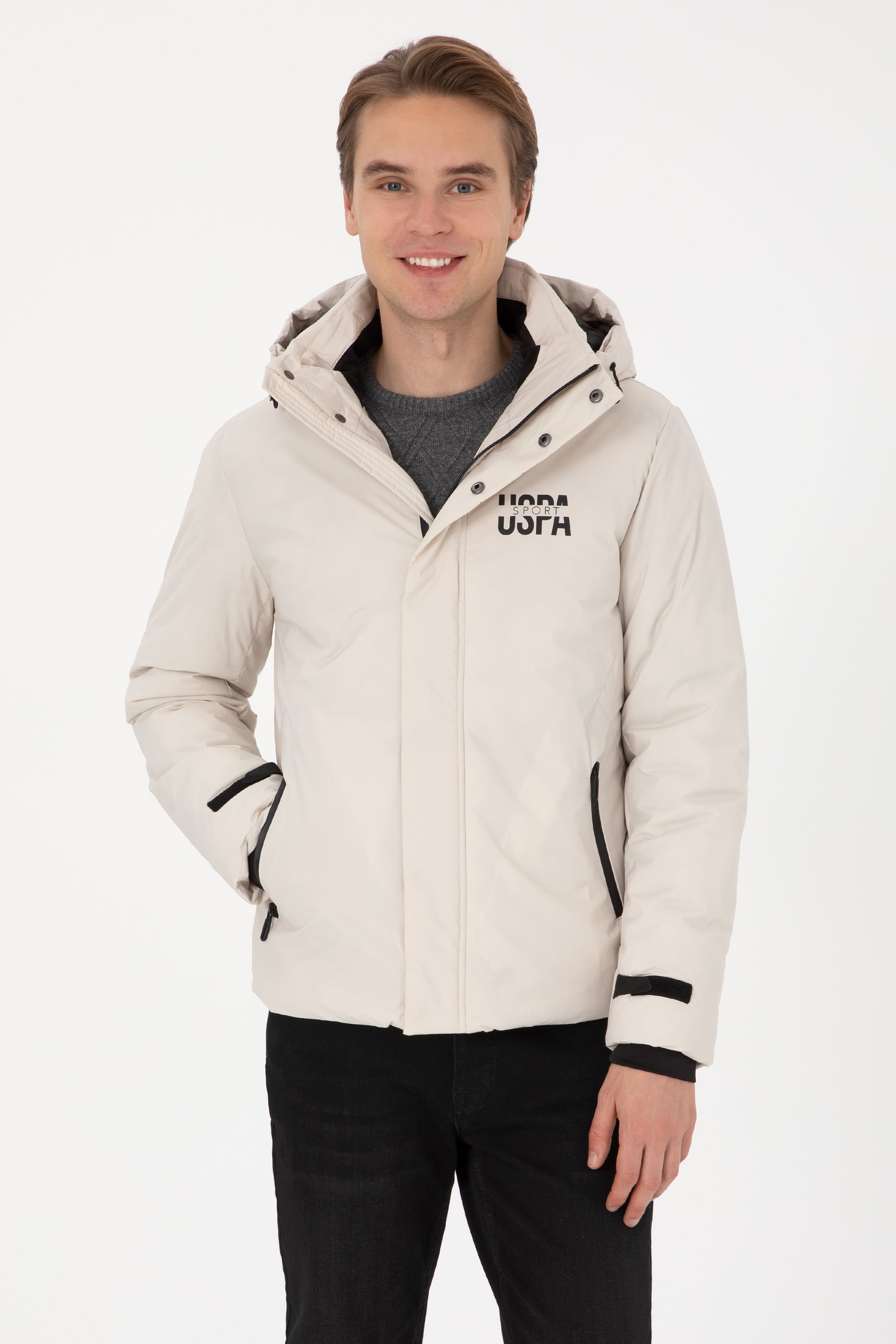 کاپشن کرمی رگولار مردانه یو اس پولو | US POLO ASSN