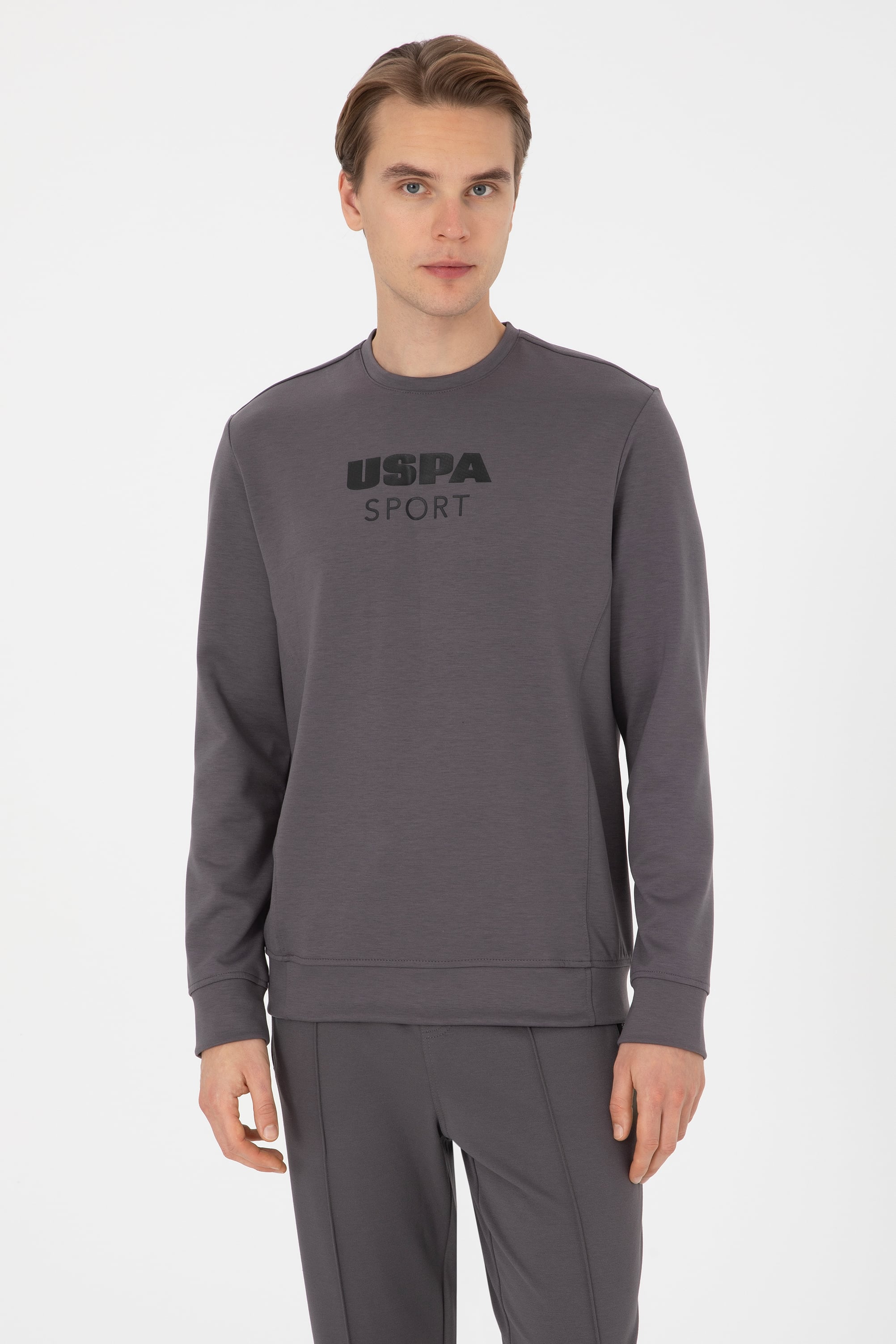 سویشرت خاکستری رگولار مردانه یو اس پولو | US POLO ASSN