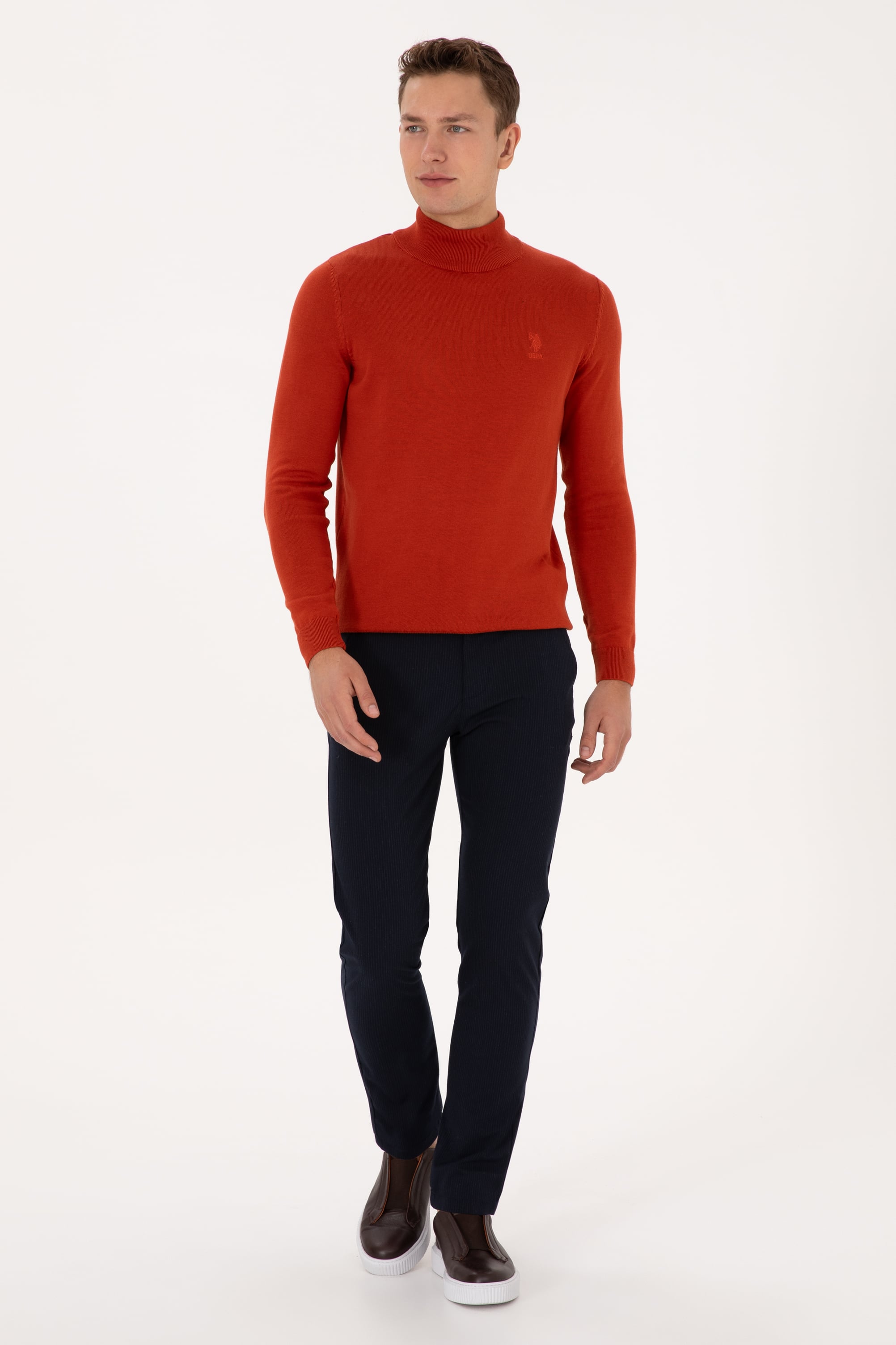 شلوار چینو لاجورد اندامی مردانه یو اس پولو | US POLO ASSN