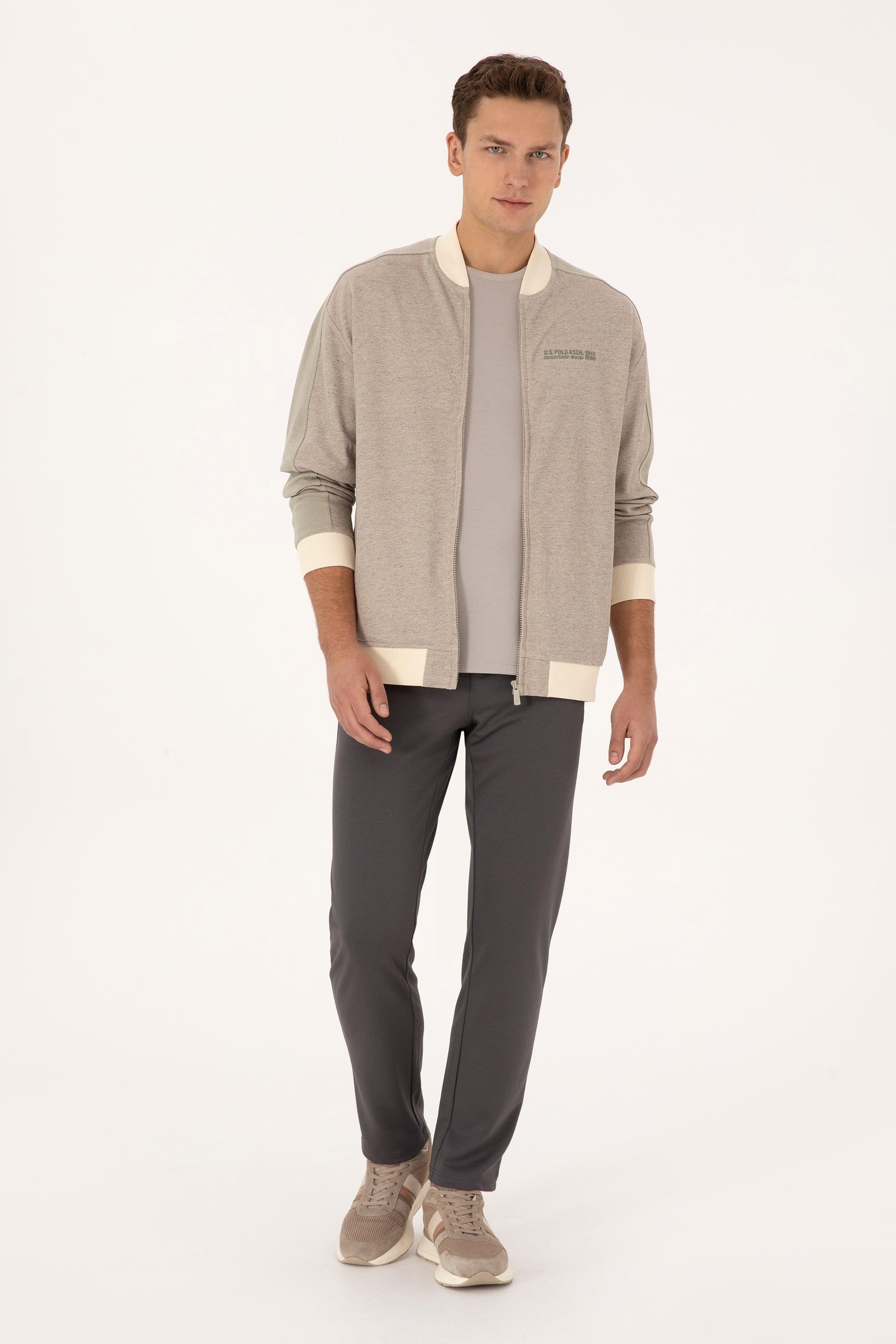 شلوار ورزشی خاکستری رگولار مردانه یو اس پولو | US POLO ASSN