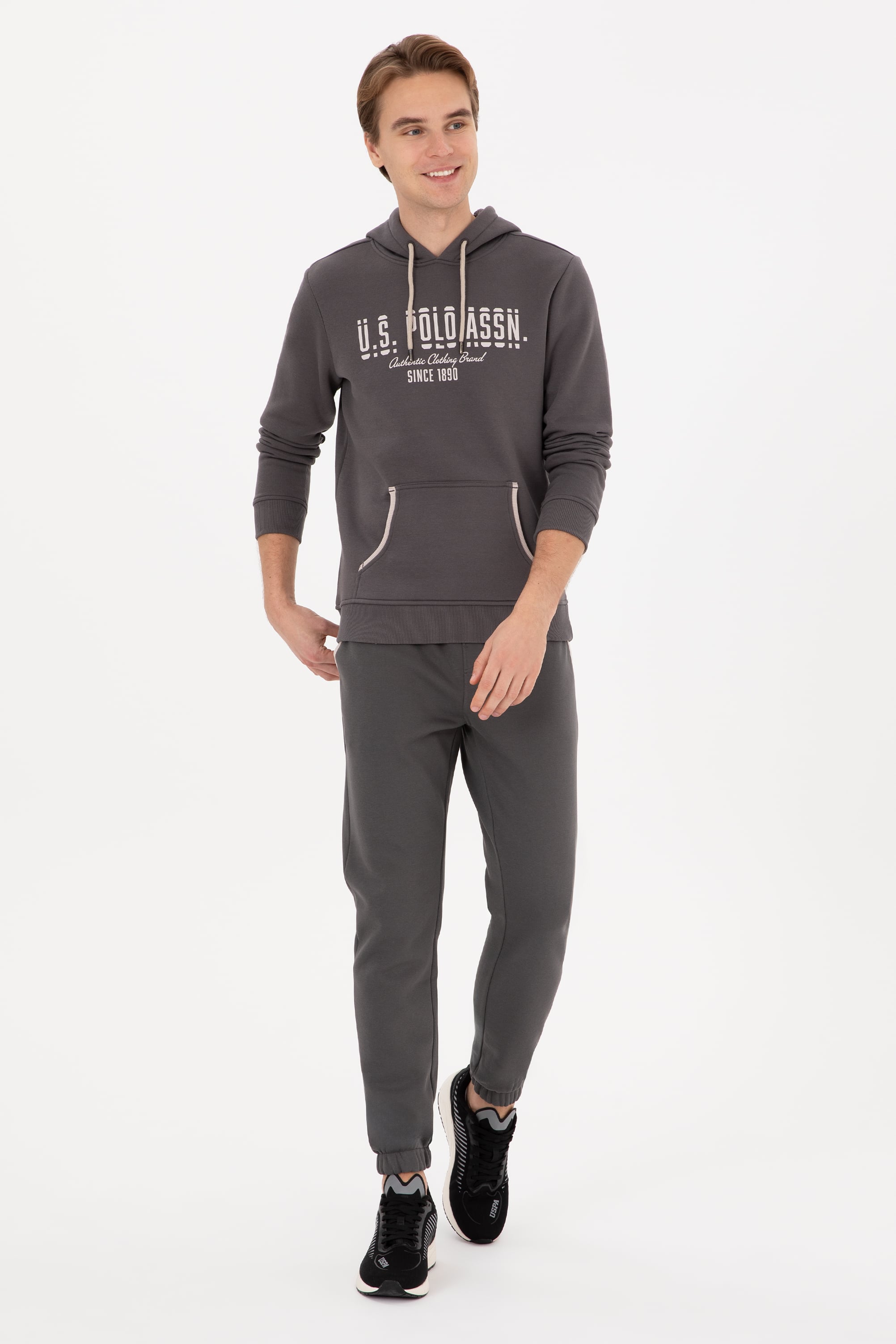 شلوار ورزشی خاکستری رگولار مردانه یو اس پولو | US POLO ASSN