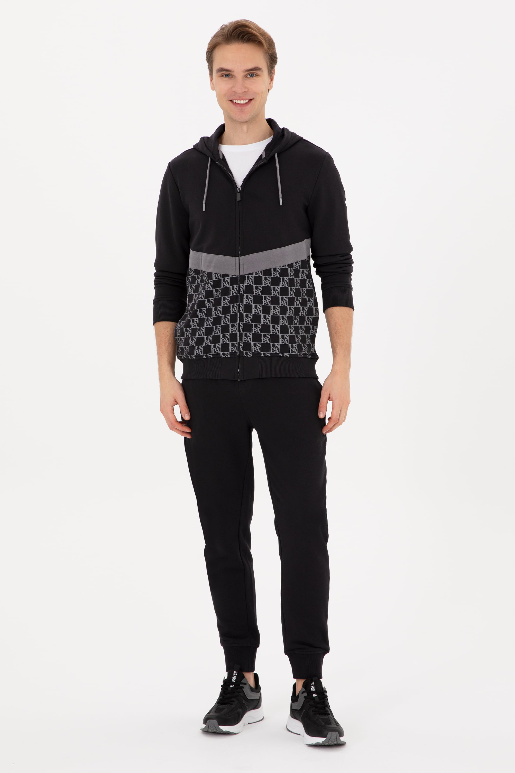 شلوار ورزشی سیاه رگولار مردانه یو اس پولو | US POLO ASSN