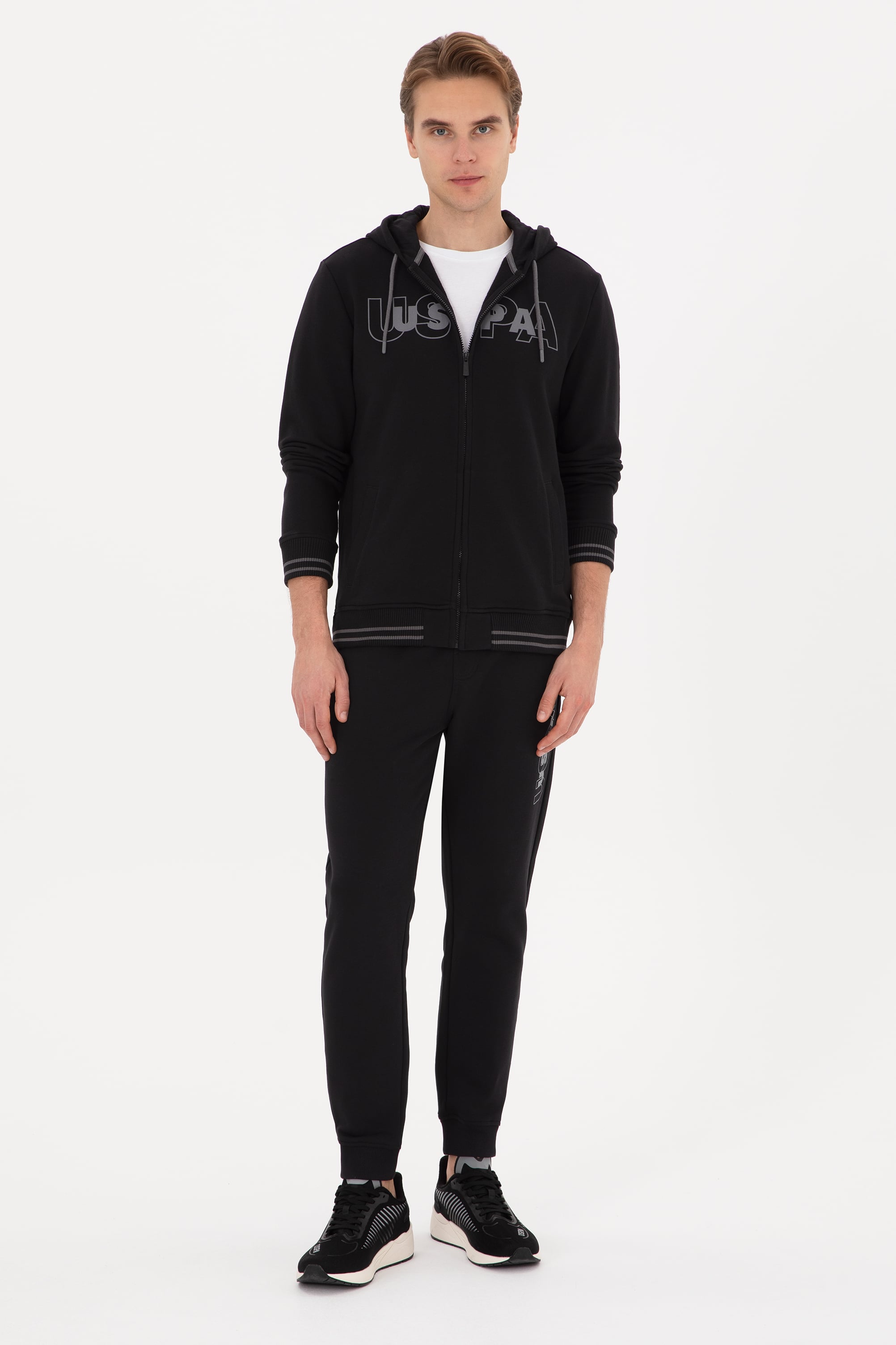 شلوار ورزشی سیاه رگولار مردانه یو اس پولو | US POLO ASSN