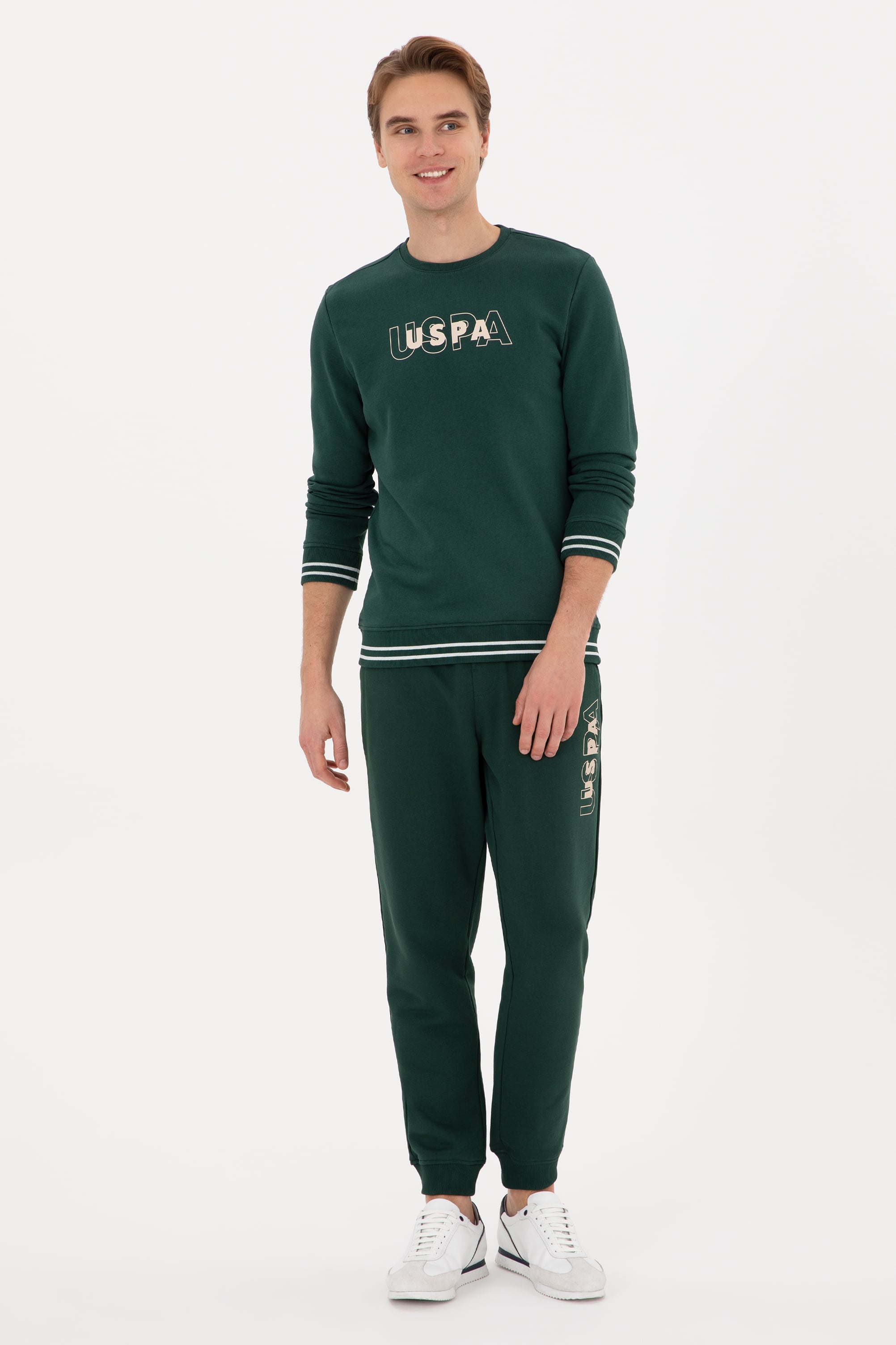 شلوار ورزشی سبز تیره رگولار مردانه یو اس پولو | US POLO ASSN
