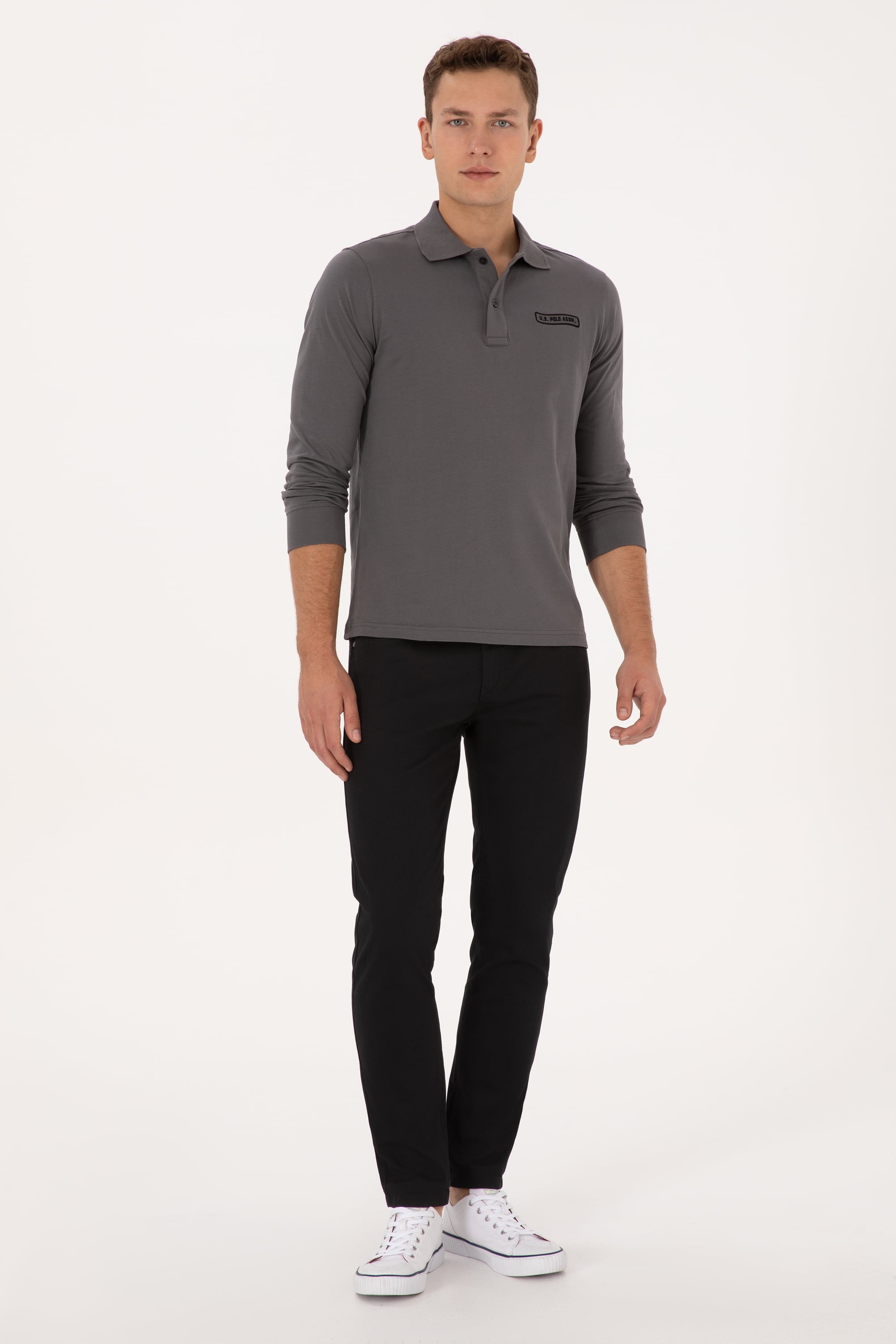 شلوار چینو سیاه اندامی مردانه یو اس پولو | US POLO ASSN
