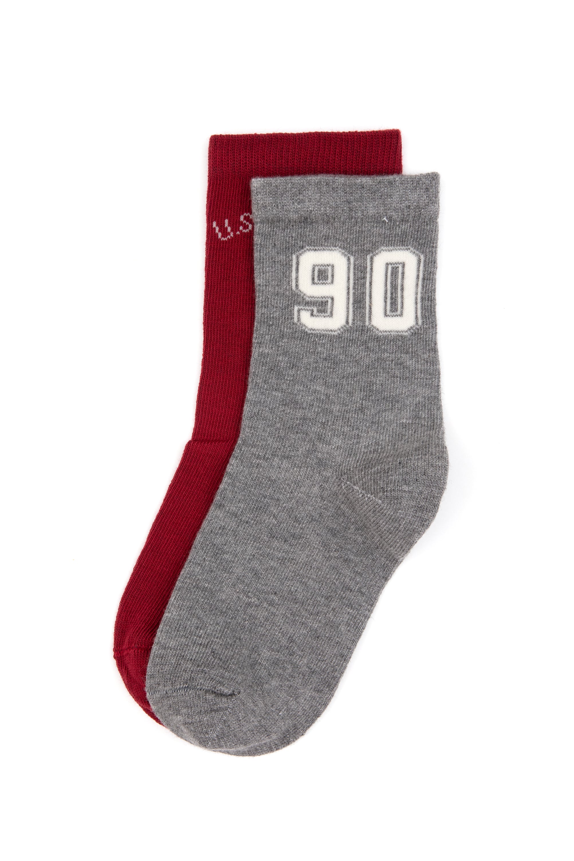 جوراب خاکستری ملانژ رگولار پسرانه یو اس پولو | US POLO ASSN