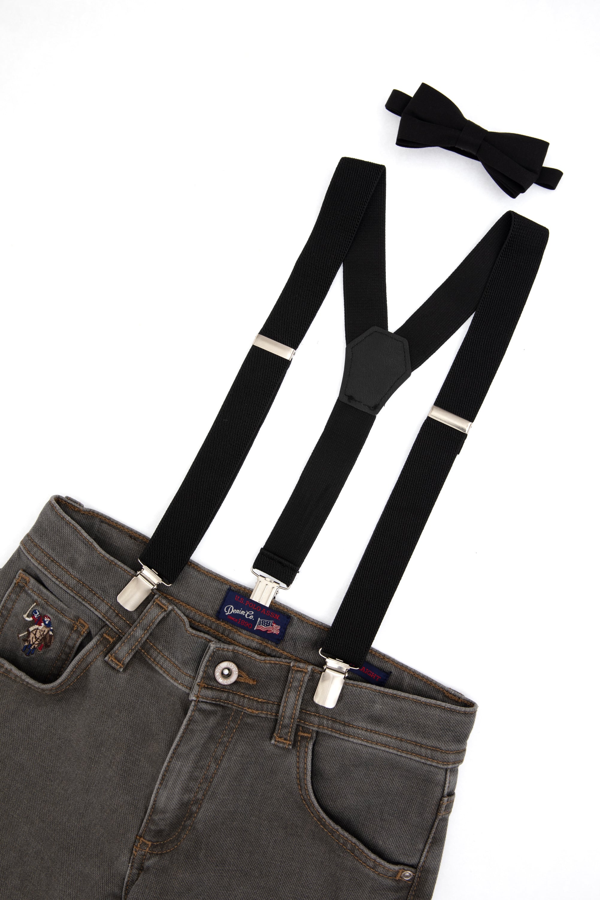 کمربند سیاه استاندارد فیت پسرانه یو اس پولو | US POLO ASSN