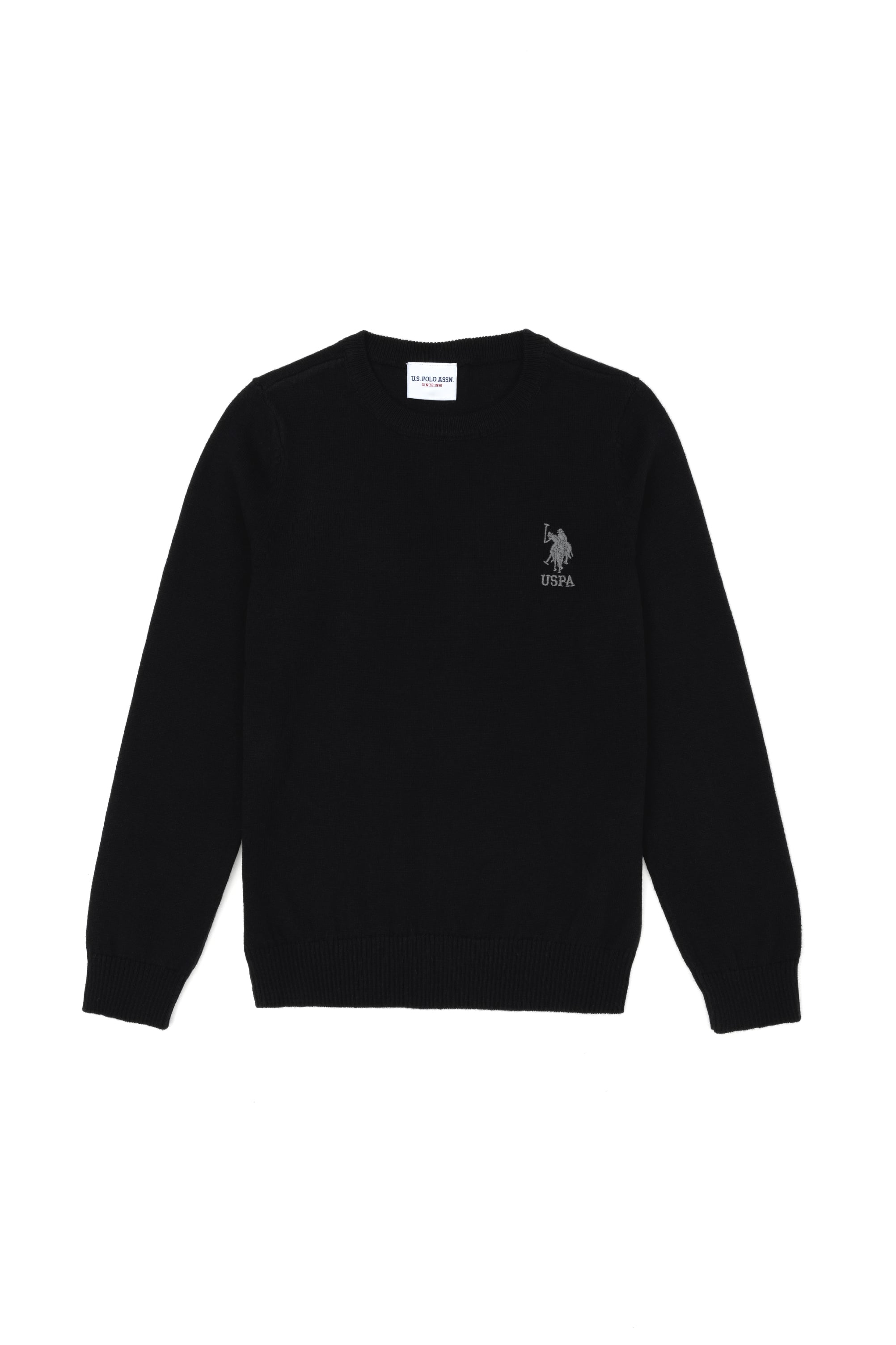 ژاکت بافتنی مشکی ساده سیاه اندامی پسرانه یو اس پولو | US POLO ASSN