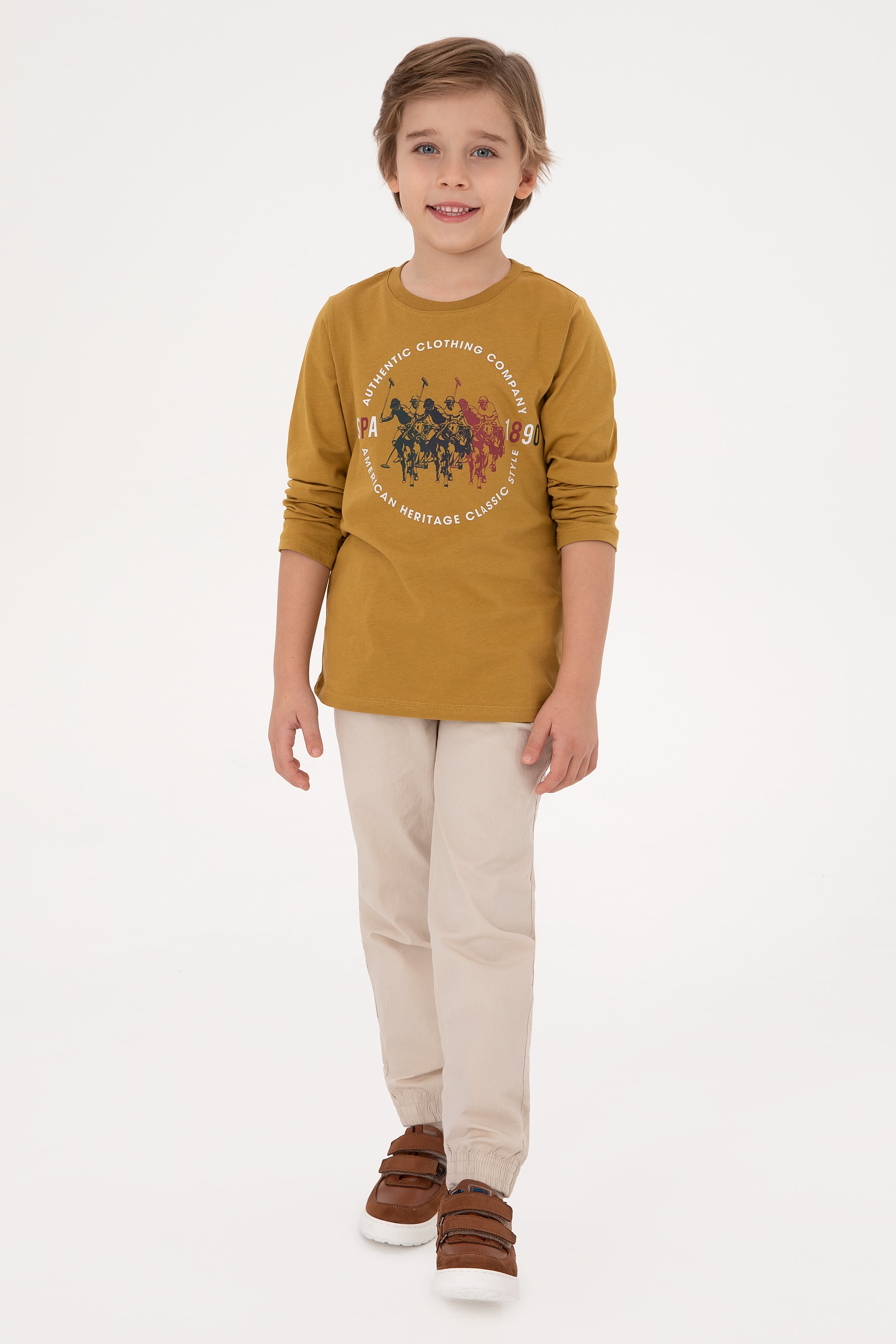 سویشرت یقه گردزرد عالی آبی نفتی رگولار پسرانه یو اس پولو | US POLO ASSN