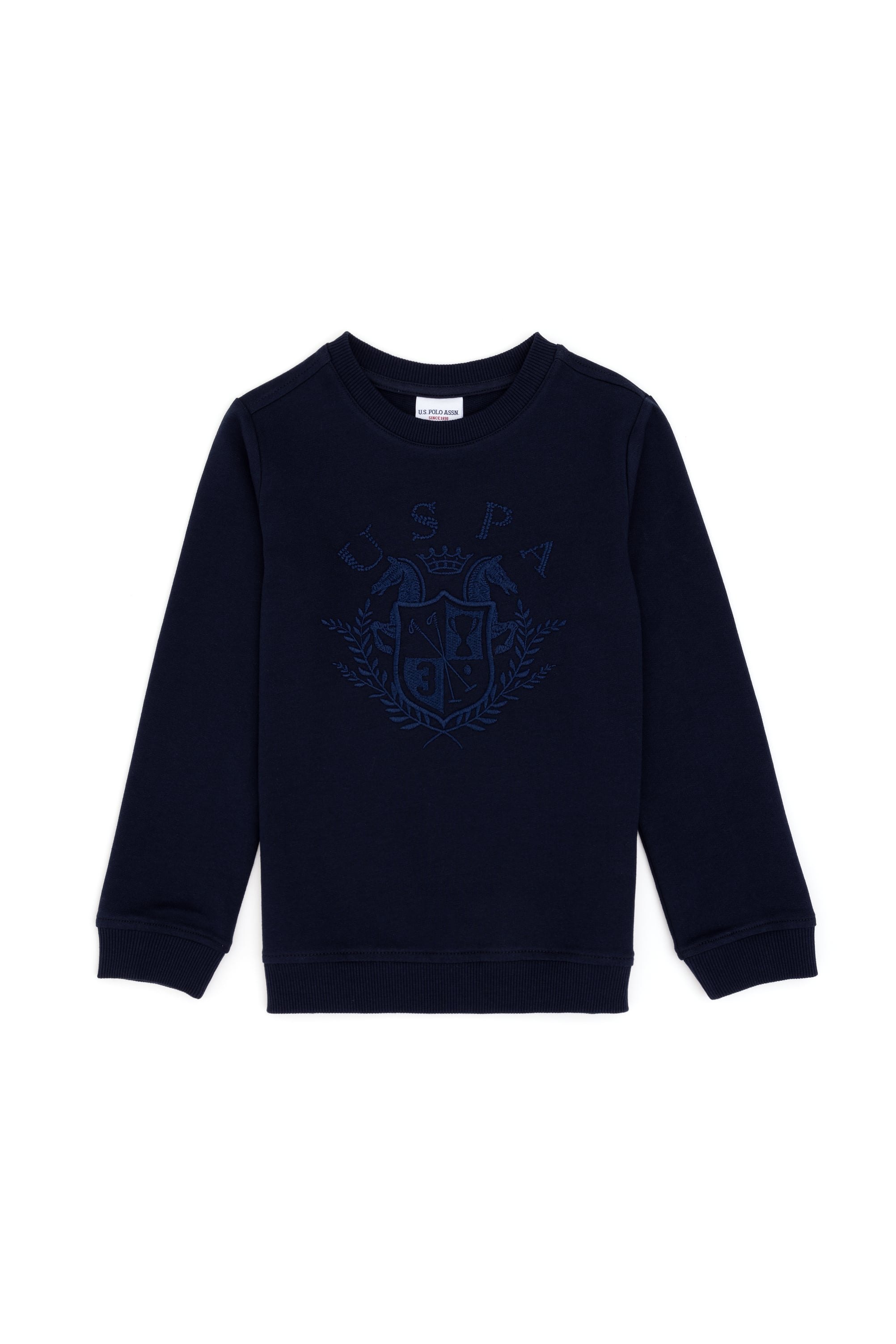 سویشرت یقه گرد یقه گرد لاجورد استاندارد فیت آستین بلند پسرانه یو اس پولو | US POLO ASSN