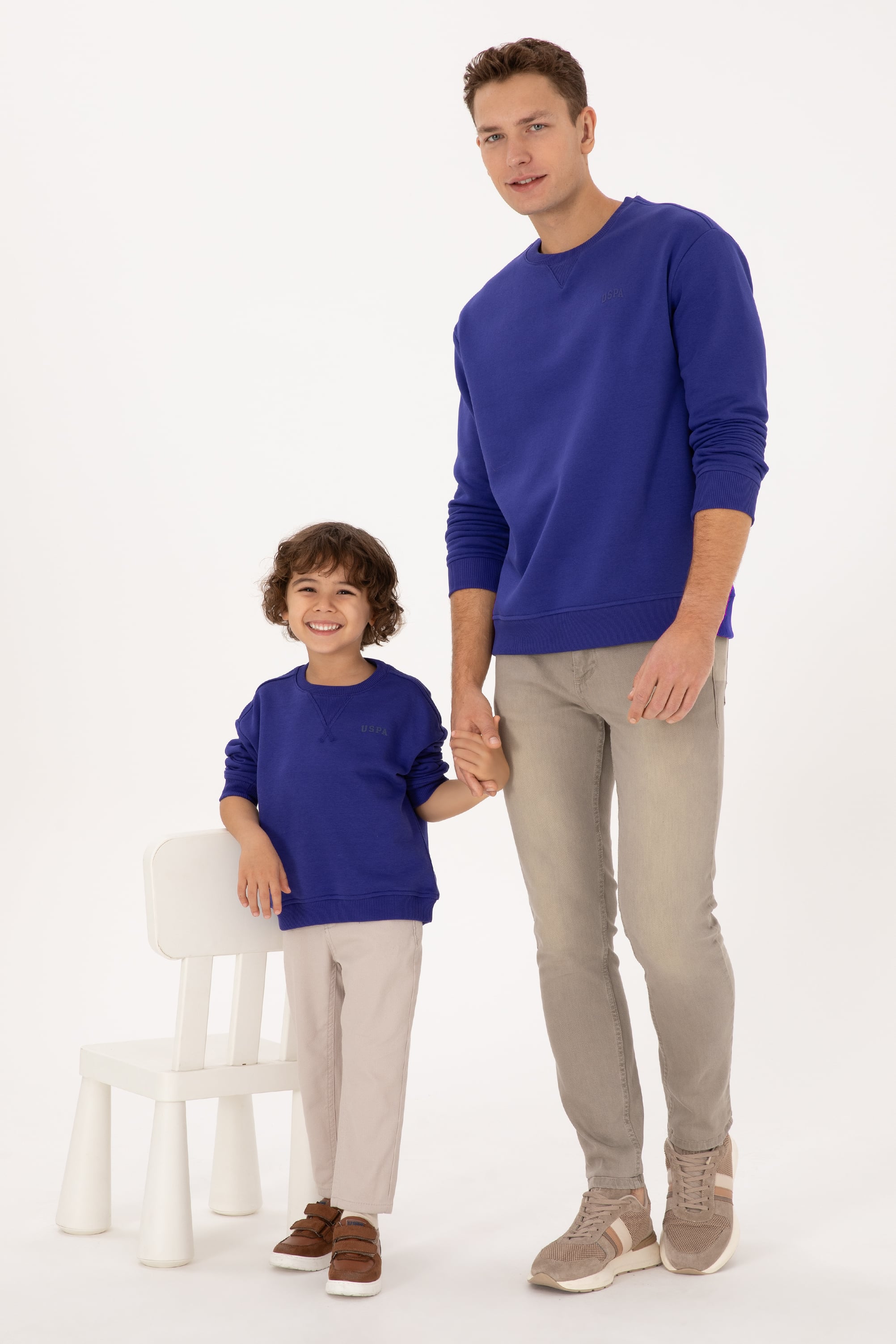 سویشرتبنفش ساده بنفش ریلکس پسرانه یو اس پولو | US POLO ASSN