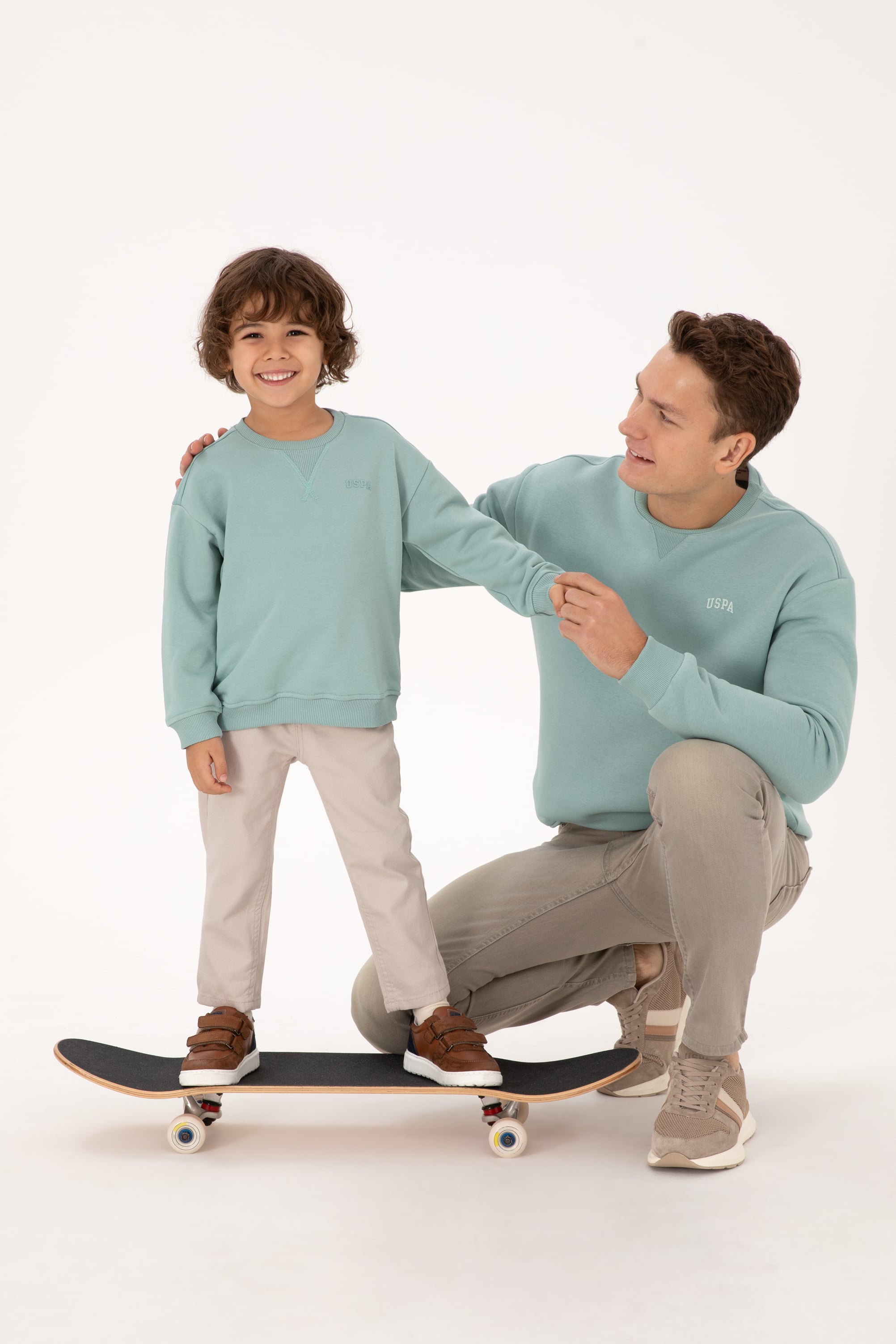 سویشرت نعناع ساده نعناعی ریلکس پسرانه یو اس پولو | US POLO ASSN