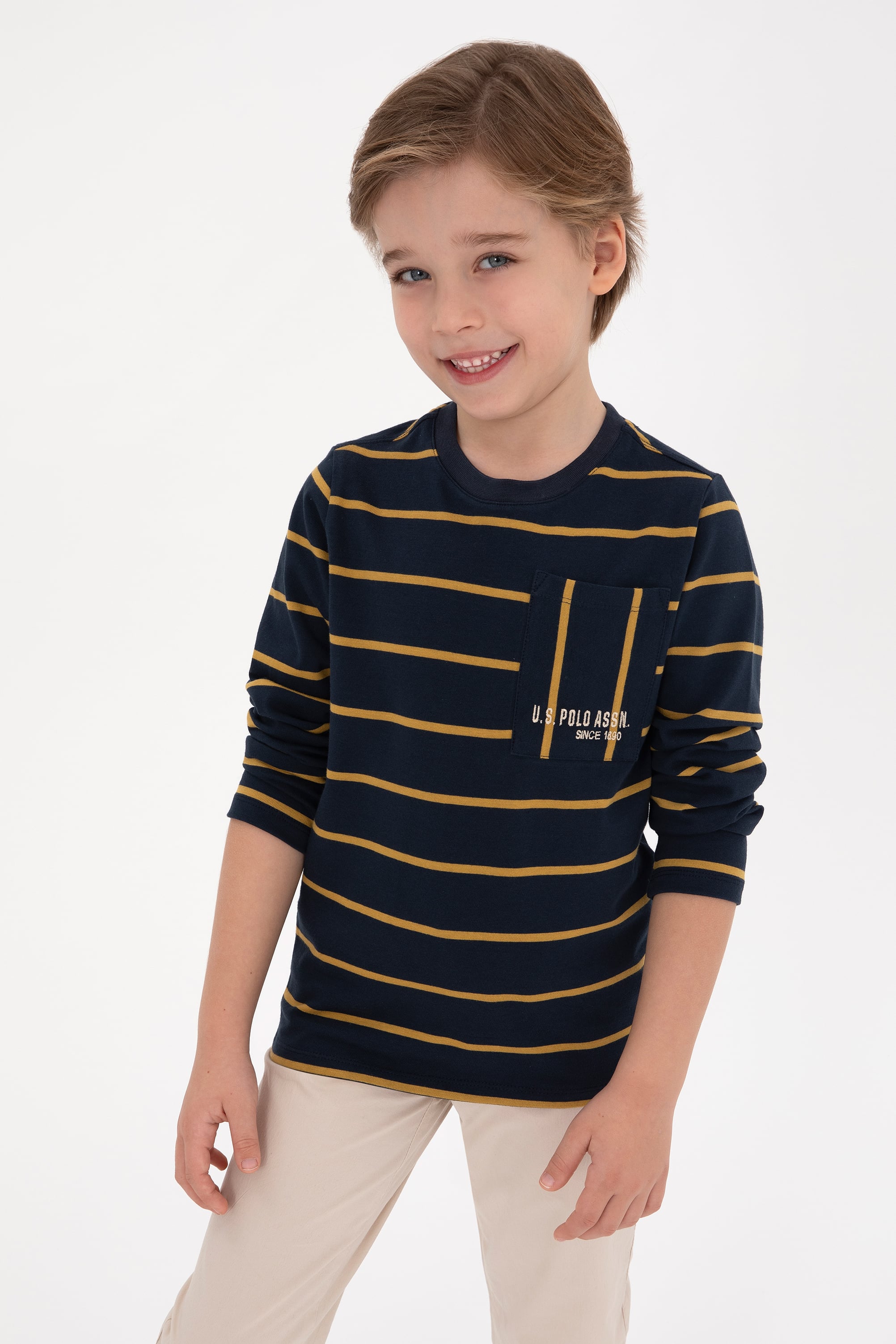 سویشرت یقه گردروشن سوپریم لاجورد روشن رگولار پسرانه یو اس پولو | US POLO ASSN