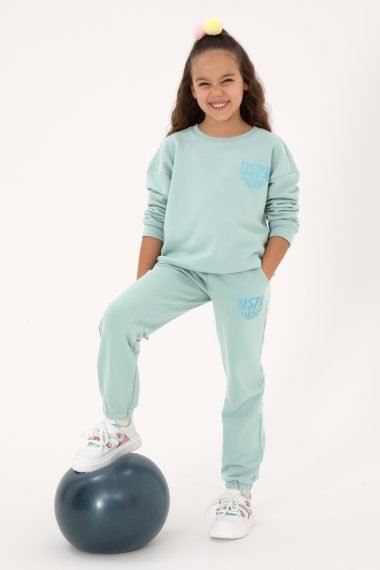 شلوار ورزشی نعنایی براق  نعناعی  رگولار  دخترانه یو اس پولو | US POLO ASSN