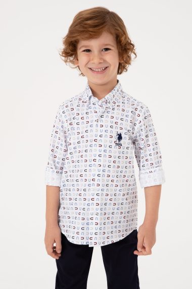 پیراهن سفید  سفید  رگولار  پسرانه یو اس پولو | US POLO ASSN