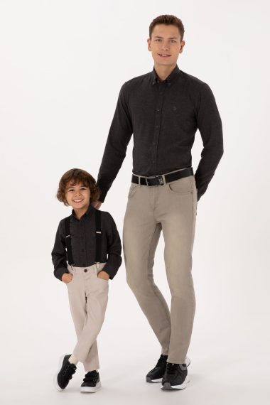پیراهن مشکی ساده  سیاه  رگولار  پسرانه یو اس پولو | US POLO ASSN