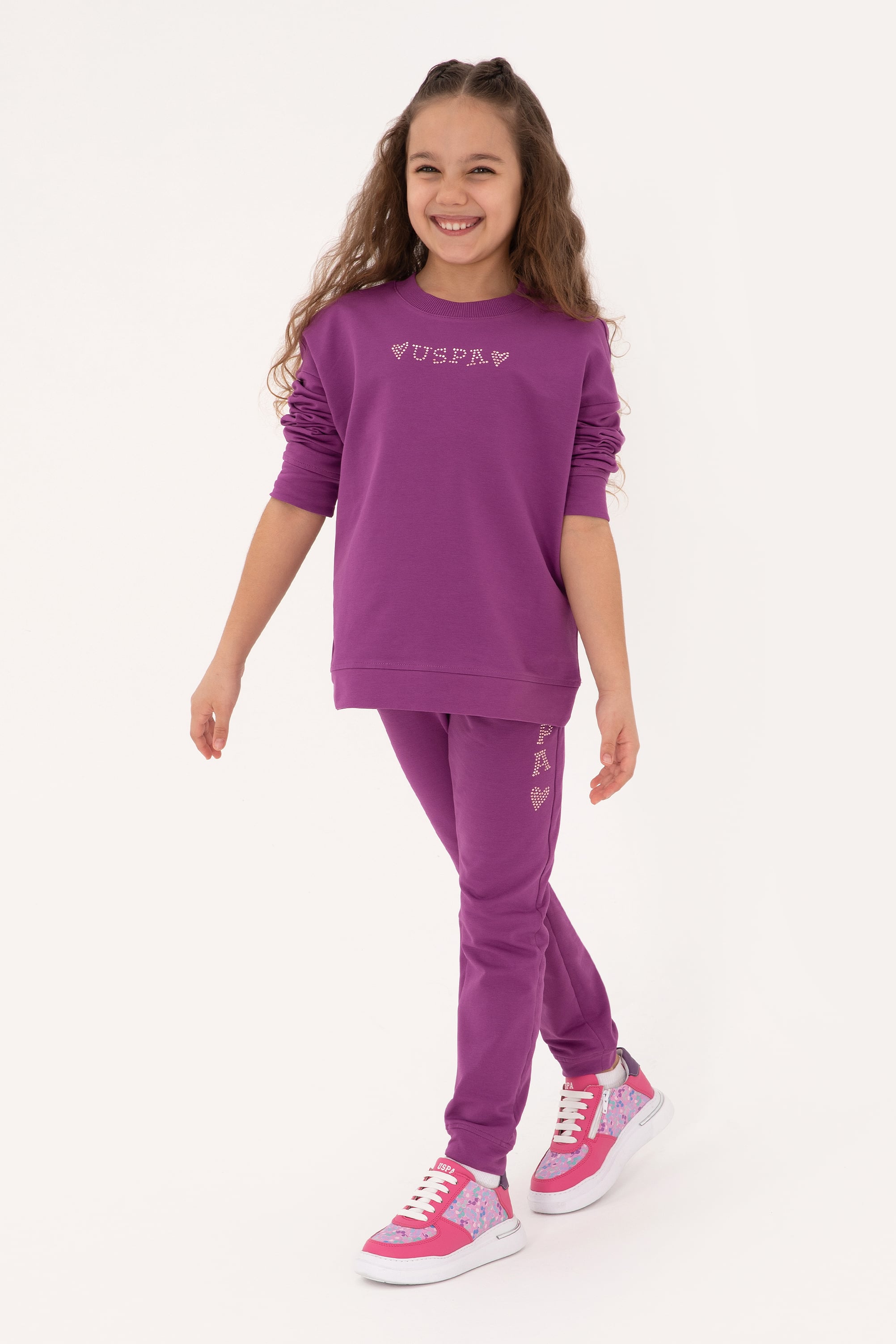 شلوار ورزشیمدل Violet Jogger بنفش Flare دخترانه یو اس پولو | US POLO ASSN