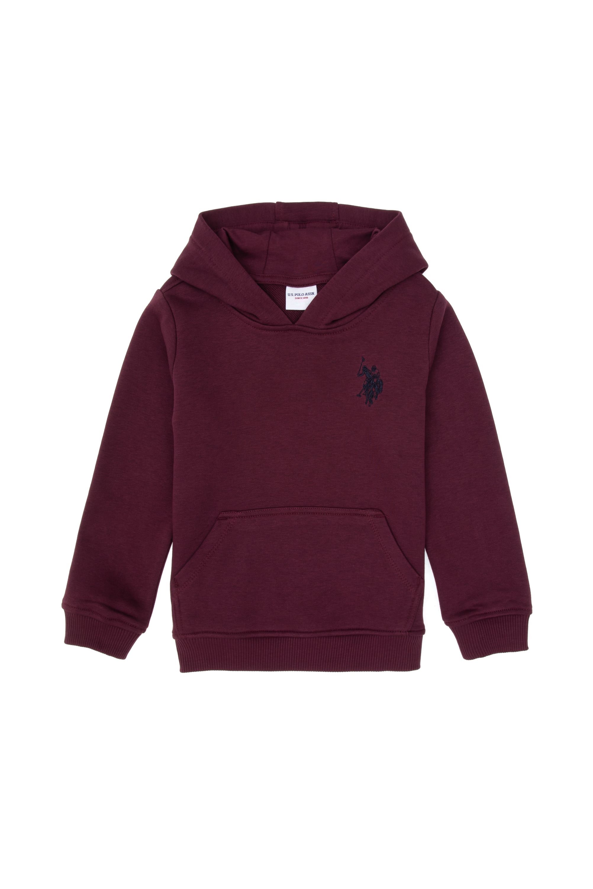سویشرت کلاهدار سادهی زرشکی آلبالویی رگولار پسرانه یو اس پولو | US POLO ASSN