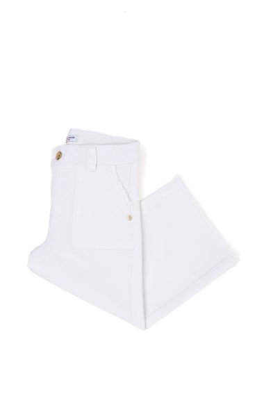 شلوار کتانسفید  سفید  Flare Cropped  دخترانه یو اس پولو | US POLO ASSN