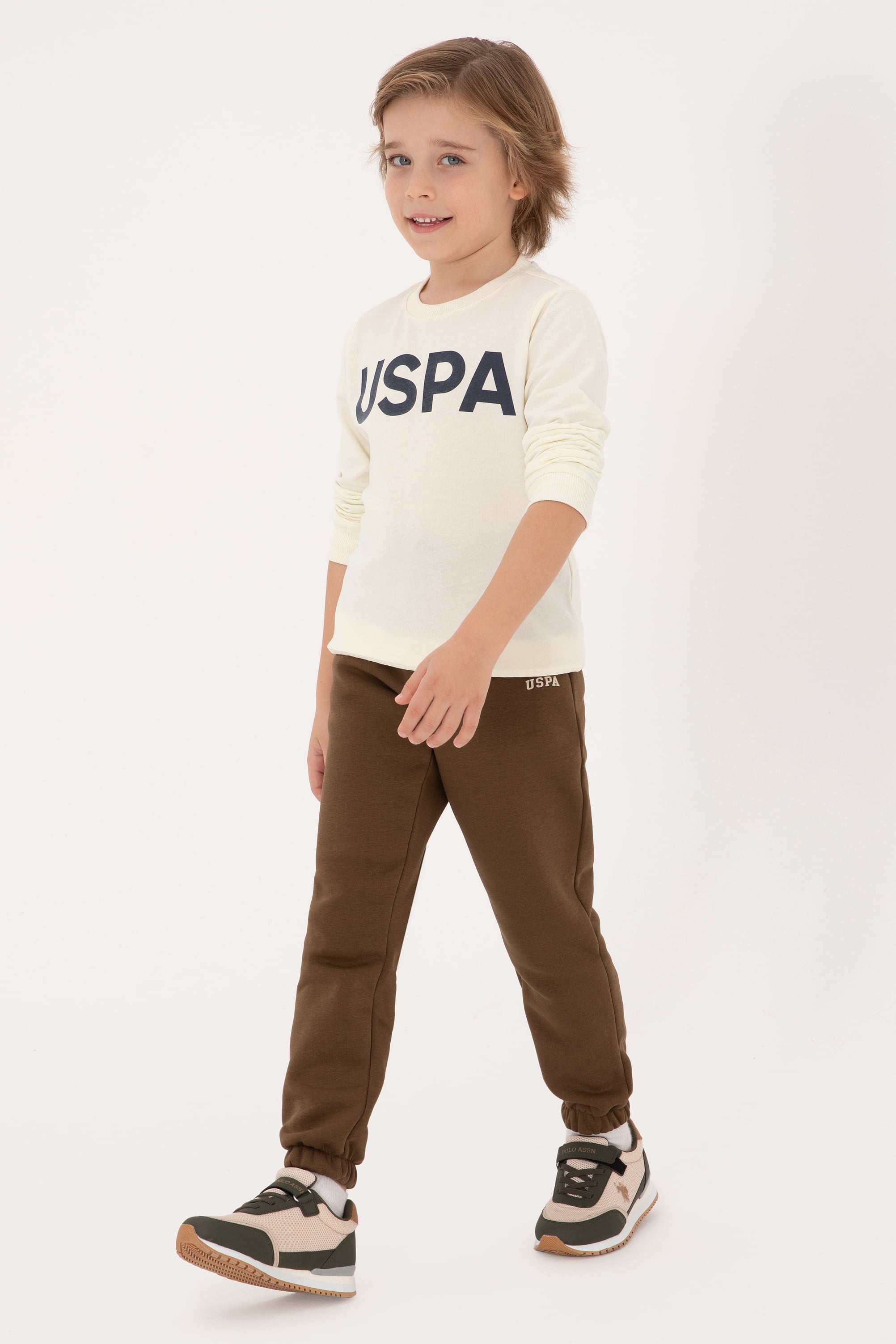 شلوار ورزشی خاکی خاکی ریلکس پسرانه یو اس پولو | US POLO ASSN