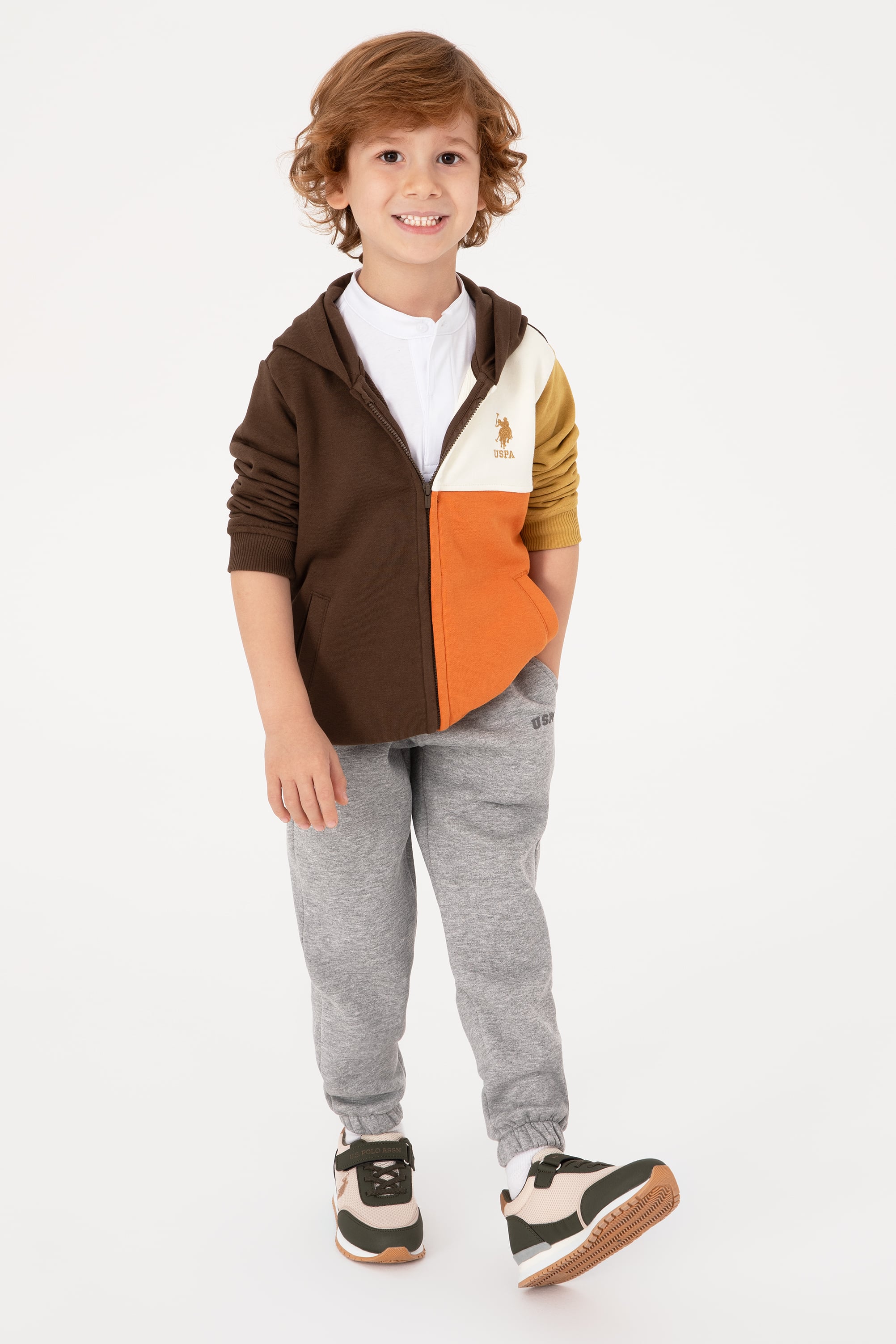 شلوار ورزشی خاکستری خاکستری ملانژ ریلکس پسرانه یو اس پولو | US POLO ASSN