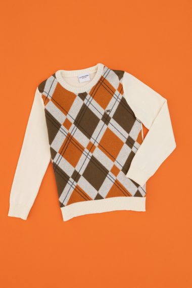ژاکت یقه گرد کرم  کرمی  رگولار  پسرانه یو اس پولو | US POLO ASSN
