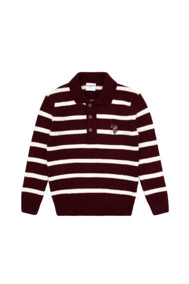 ژاکت یقه پولوزرشکی  بورگاندی  رگولار  پسرانه یو اس پولو | US POLO ASSN