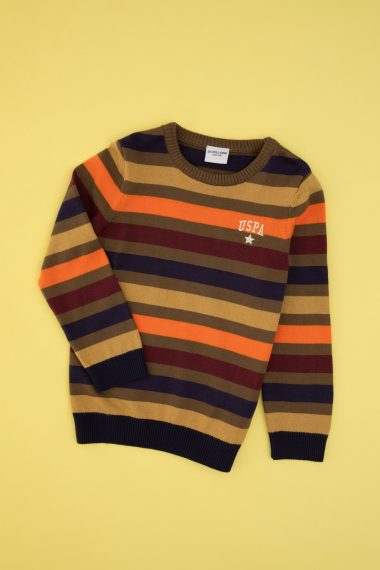 ژاکت یقه گرد خاکی  خاکی  رگولار  پسرانه یو اس پولو | US POLO ASSN