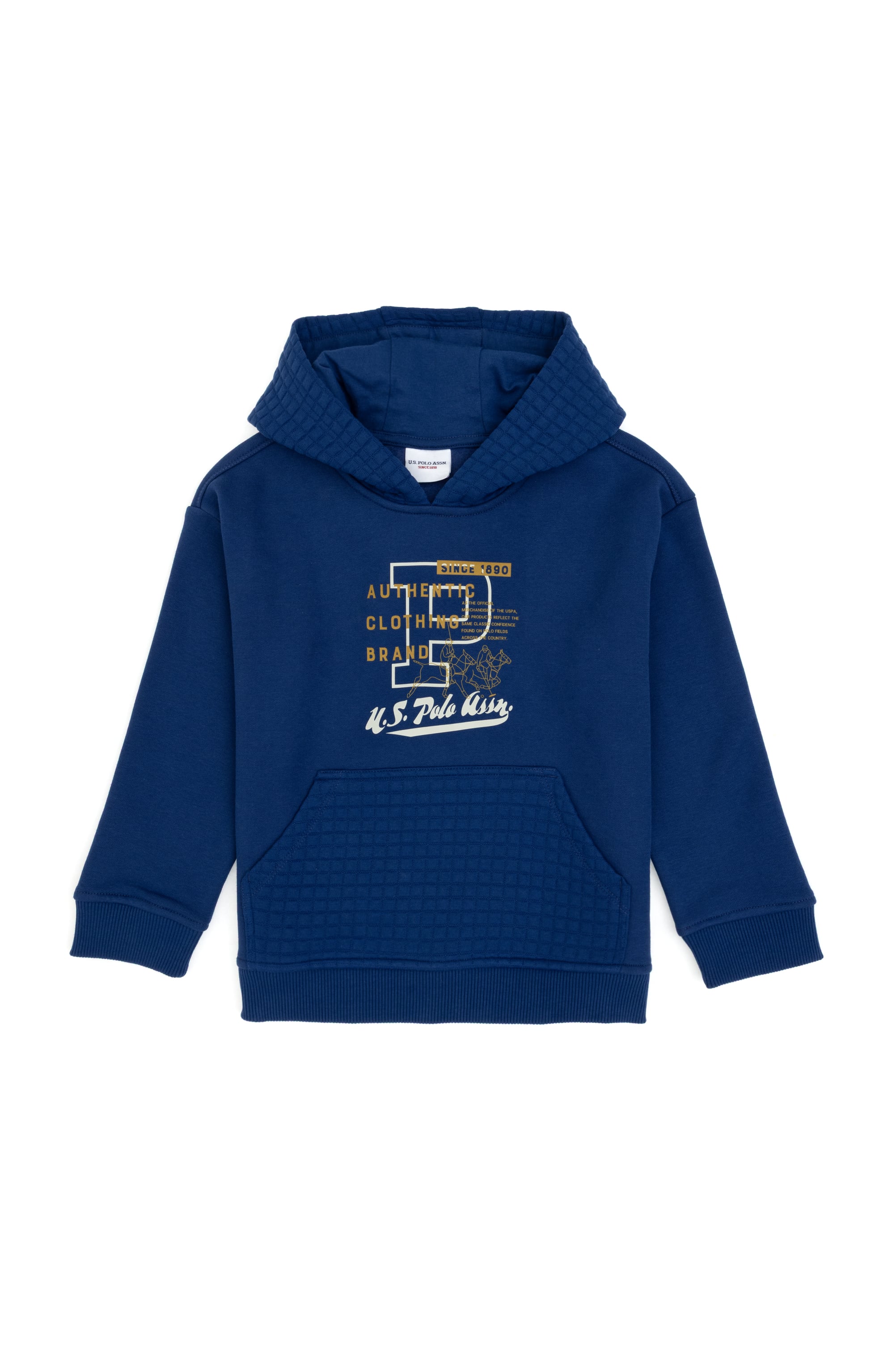 سویشرت پشمی کلاهدار نیلی نیلی ریلکس پسرانه یو اس پولو | US POLO ASSN