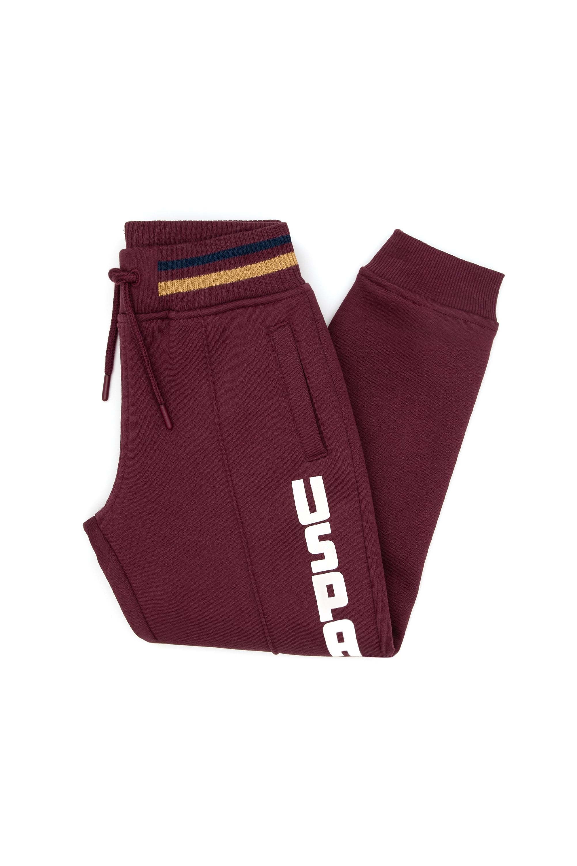 شلوار ورزشی پشمی آلبالویی Oversize پسرانه یو اس پولو | US POLO ASSN
