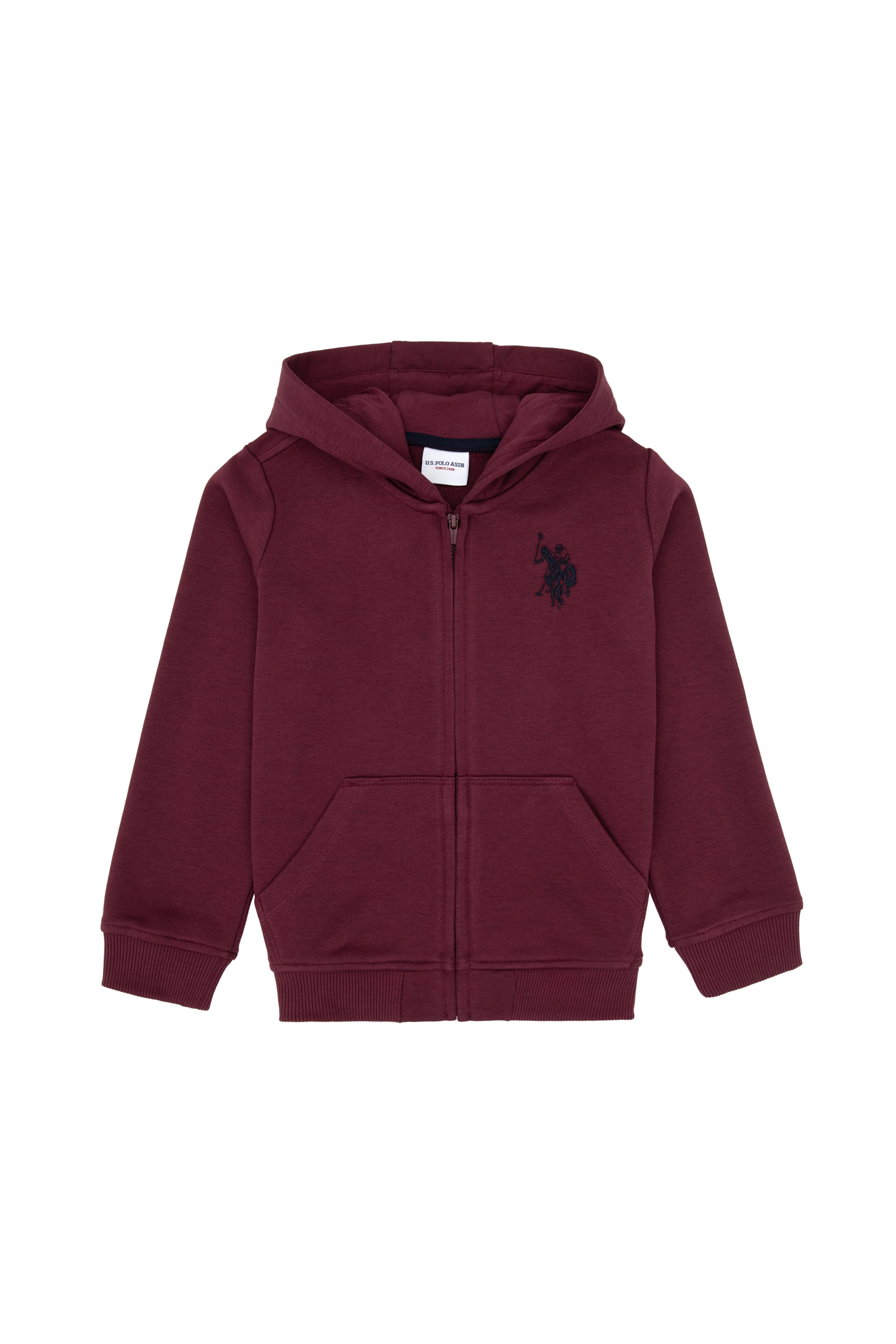 سویشرت کلاهدار زرشکیزیپدار آلبالویی رگولار پسرانه یو اس پولو | US POLO ASSN