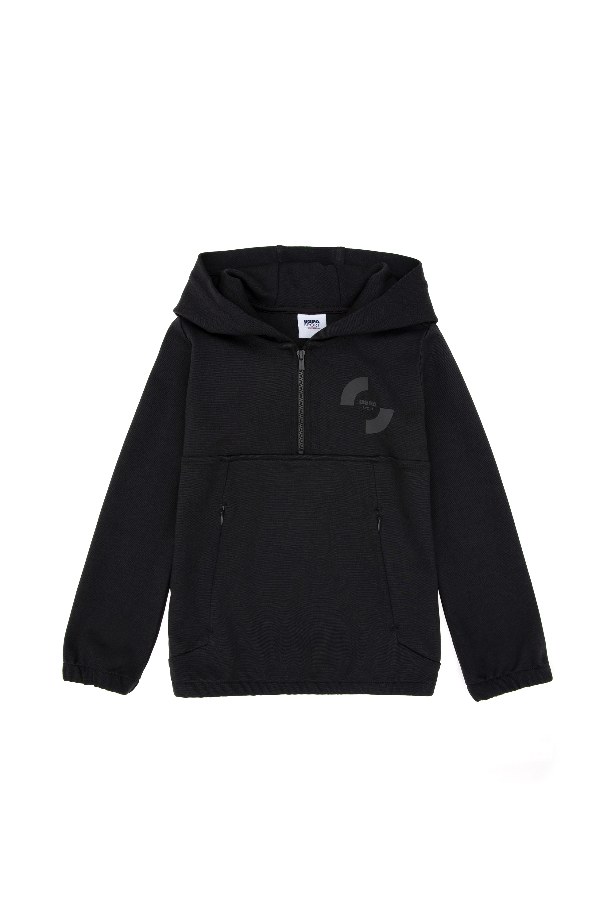 سویشرت آنتراسیت هودی زغالی رگولار آستین بلند پسرانه یو اس پولو | US POLO ASSN